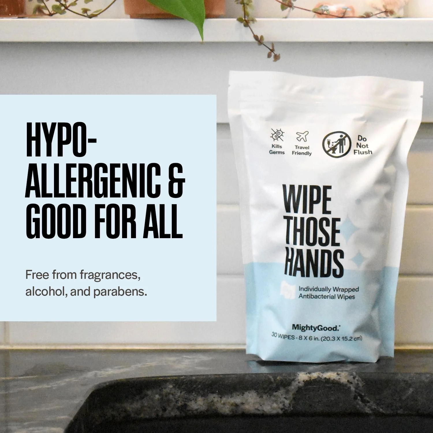 Wipe Those Hands On-The-Go Sanitizing Wipes - 4 Packs of 30 Individually Wrapped Wipes, 120 Total - Alcohol & Fragrance-Free - Kills Germs Fast - Travel Friendly - Image 5