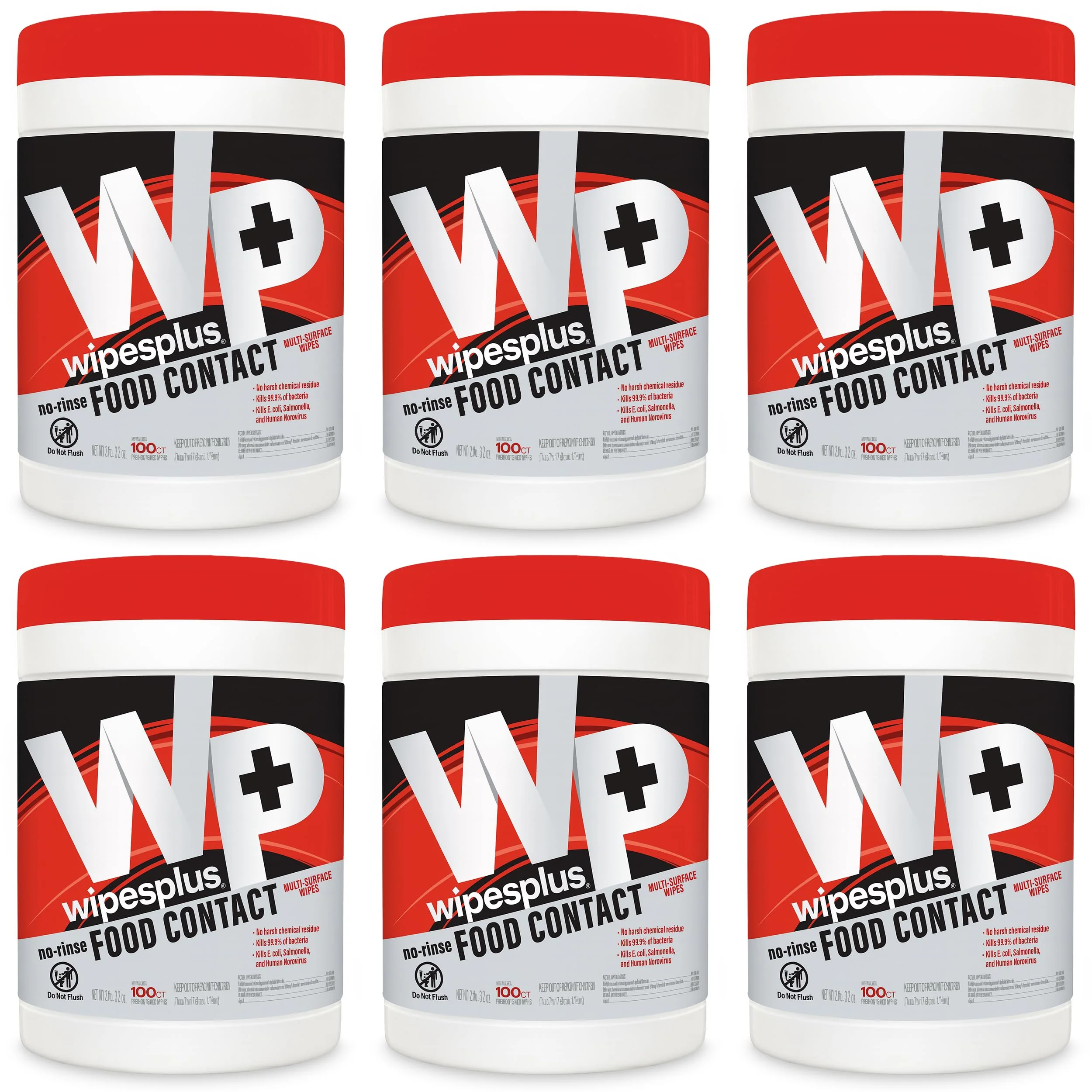 WIPESPLUS No-Rinse Food Contact Wipes Canister Multi-Surface Wipes, Unscented for Home and Business, 600, (6 Packs of 100) - Image 9