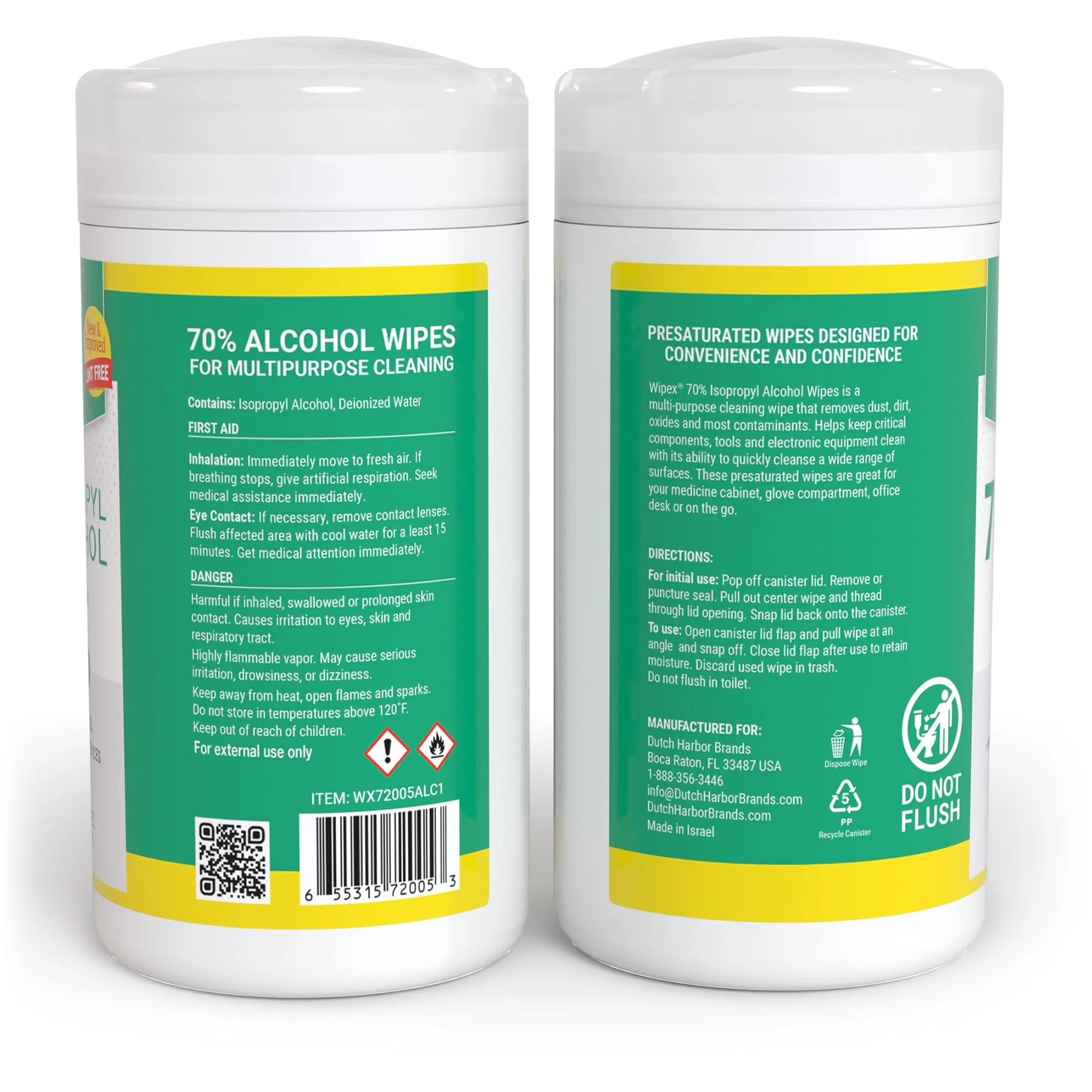 Wipex 70% Isopropyl Alcohol Wipes for Electronics - 80ct Large Lint Free IPA Wipes in Sealed Canister to clean Surfaces, Electronics, Computer Screens, Glasses, 80 Count (Pack of 3) - Image 2