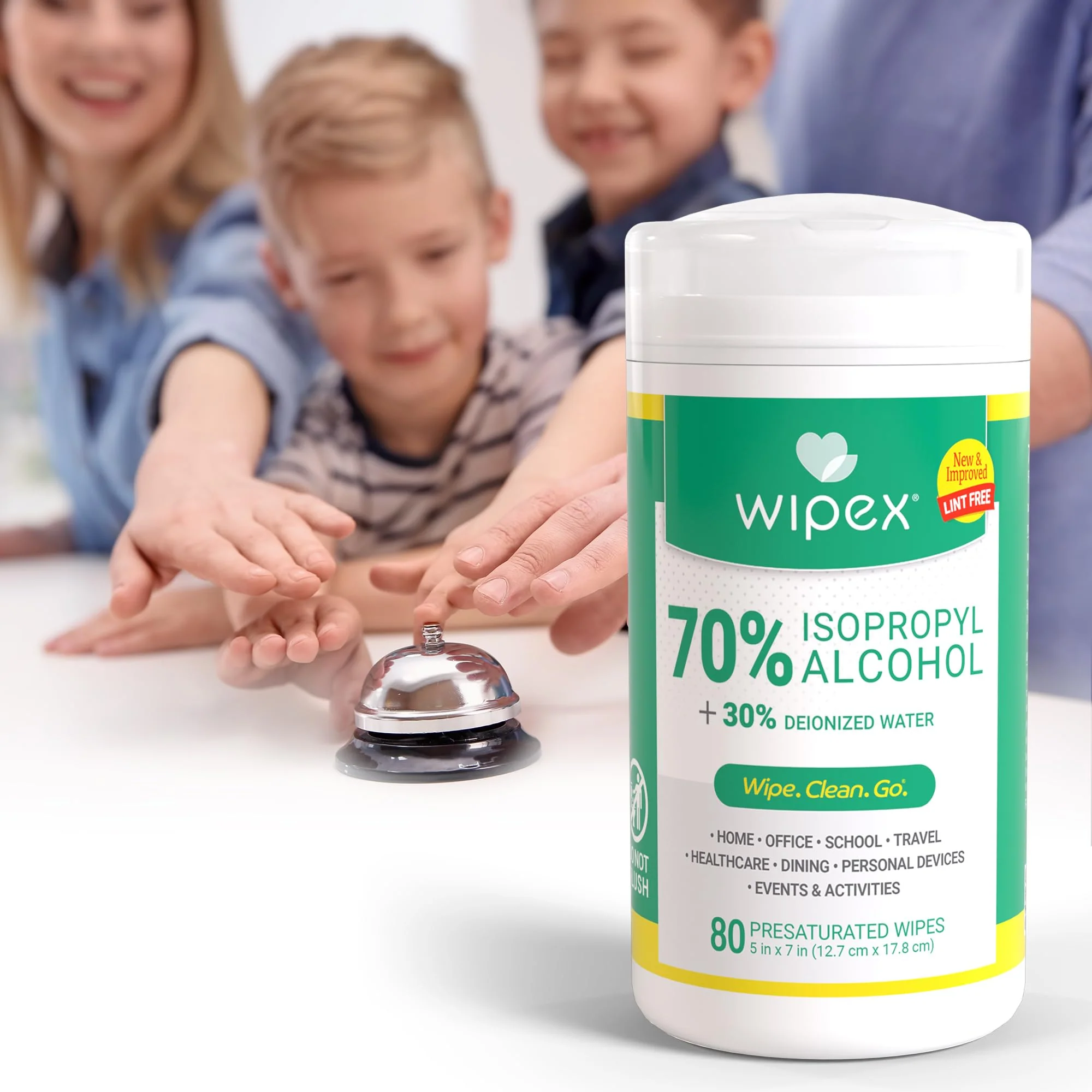 Wipex 70% Isopropyl Alcohol Wipes for Electronics - 80ct Large Lint Free IPA Wipes in Sealed Canister to clean Surfaces, Electronics, Computer Screens, Glasses, 80 Count (Pack of 3) - Image 6