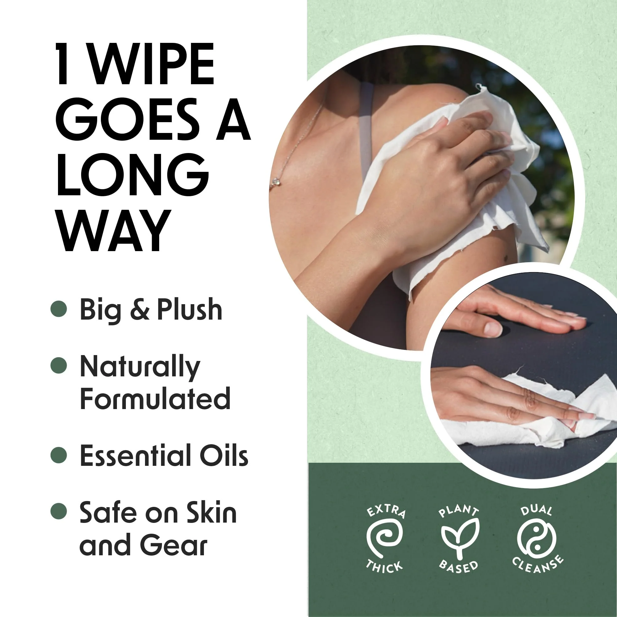 Wipex Gym Cleaning Wipes Bundle - Get (1) 400ct Lemongrass Surface Wipes & (1) 225ct Body Cloths for After Workout, Plant-Based Fitness Equipment Wipes, Clean Surfaces & Mats and Peloton Bike - Image 8