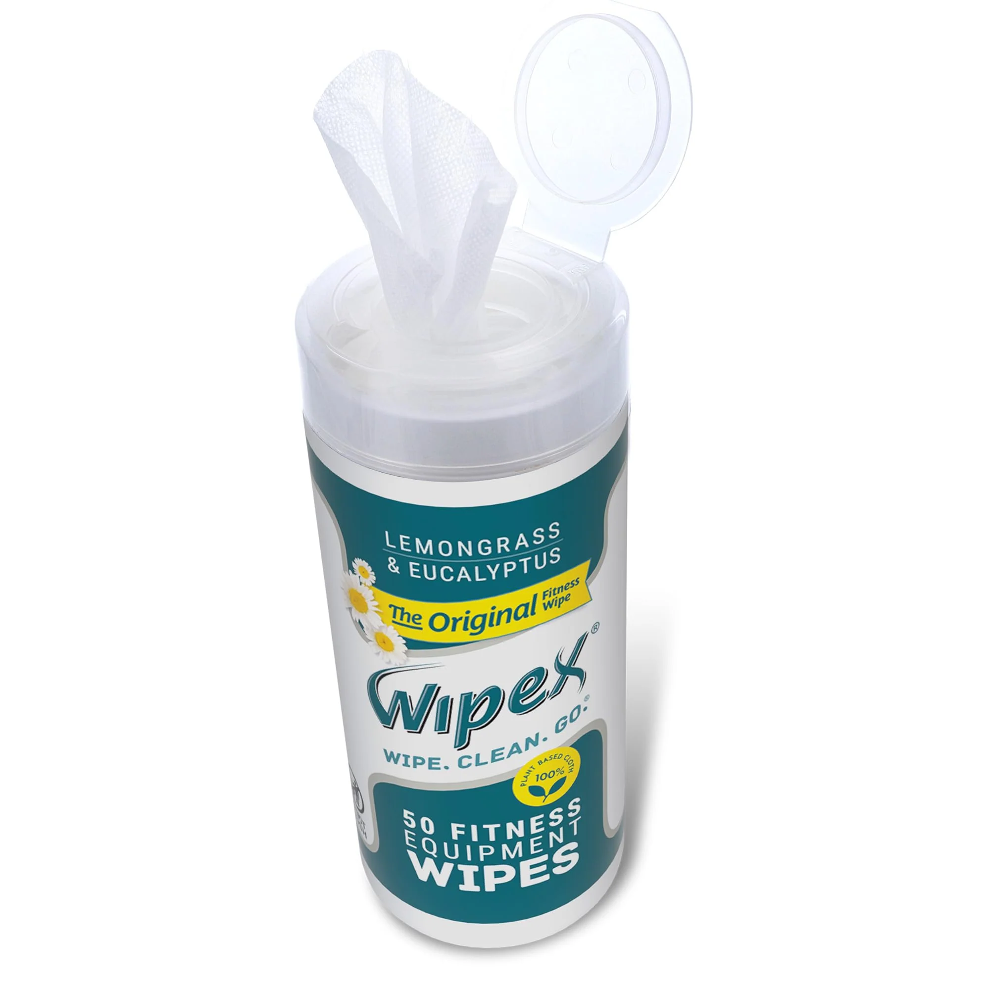 Wipex Original Fitness Equipment Wipes - EWG Verified - 50 Count Plant Based Gym Wipes for Equipment, Yoga Mat Cleaner, Peloton Cleaner, Lemongrass, Eucalyptus & Vinegar (Pack of 12) - Image 4