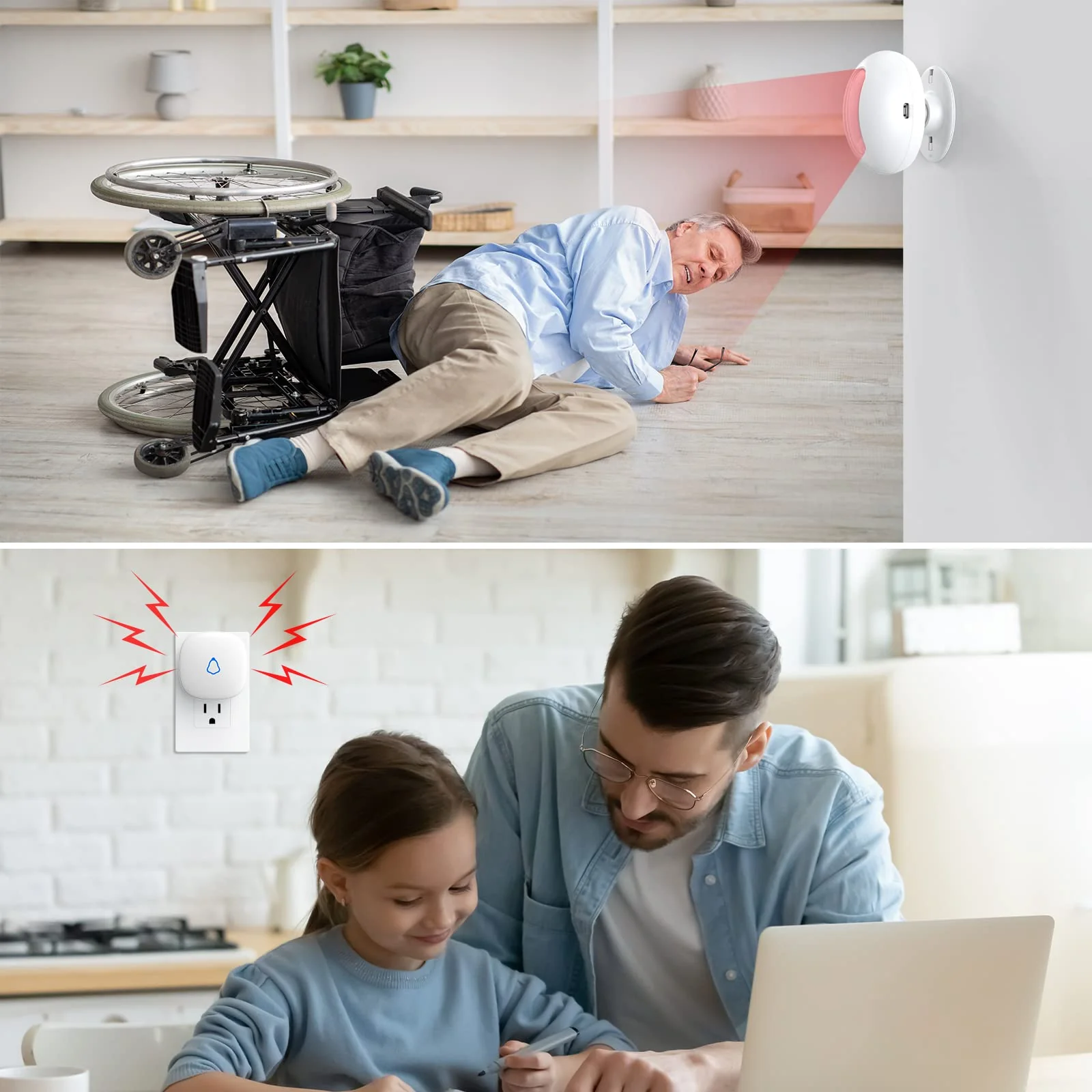 Wireless Motion Sensor Door Chime: Business Entry Doorbell Indoor Motion Detector Buzzer (500Ft Range, 32 Tunes, 5 Level Volume) Store Entrance Alert Bell Bed Alarm for Elderly Dementia Patients - Image 4
