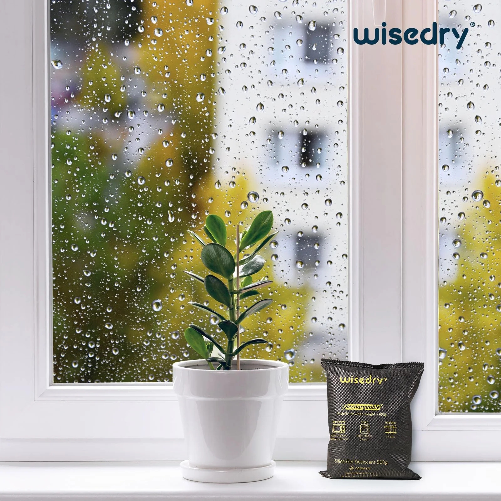 wisedry 2 x 500 Gram [2.2 lbs] Rechargeable Silica Gel Car Dehumidifier, Microwave Fast Reactivated Desiccant Packets Large for Gun Safe Closet Basement Garage Storage Moisture Absorber Bag Reusable - Image 9