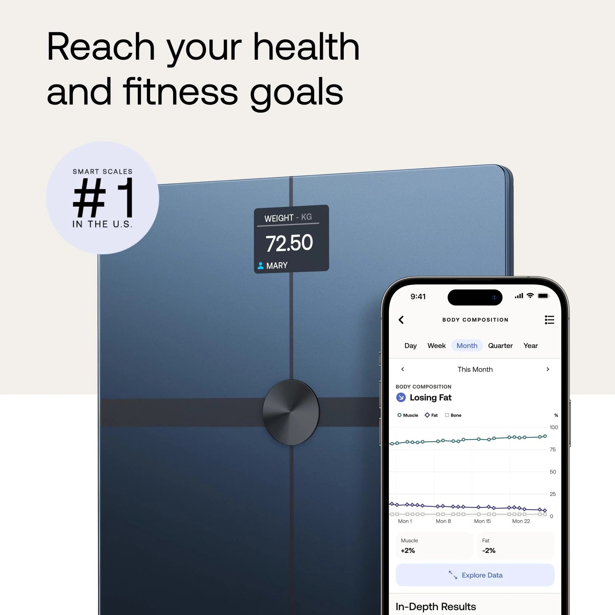 WITHINGS Body Smart - Accurate Scale for Body Weight and Fat Percentage, Body Composition Scales Wi-Fi and Bluetooth Weight Scale, Apple Health / Google Fit Compatible, Digital Bathroom Scale - Image 5