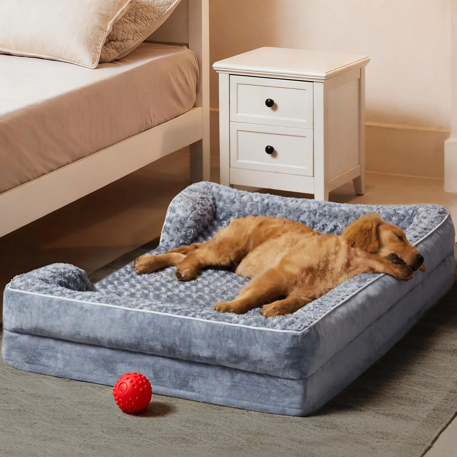 WNPETHOME Dog Beds for Large Sized Dogs, Washable Orthopedic Dog Couch Sofa Bed with Waterproof Lining & Non-Skid Bottom for Pet Sleeping - Image 2