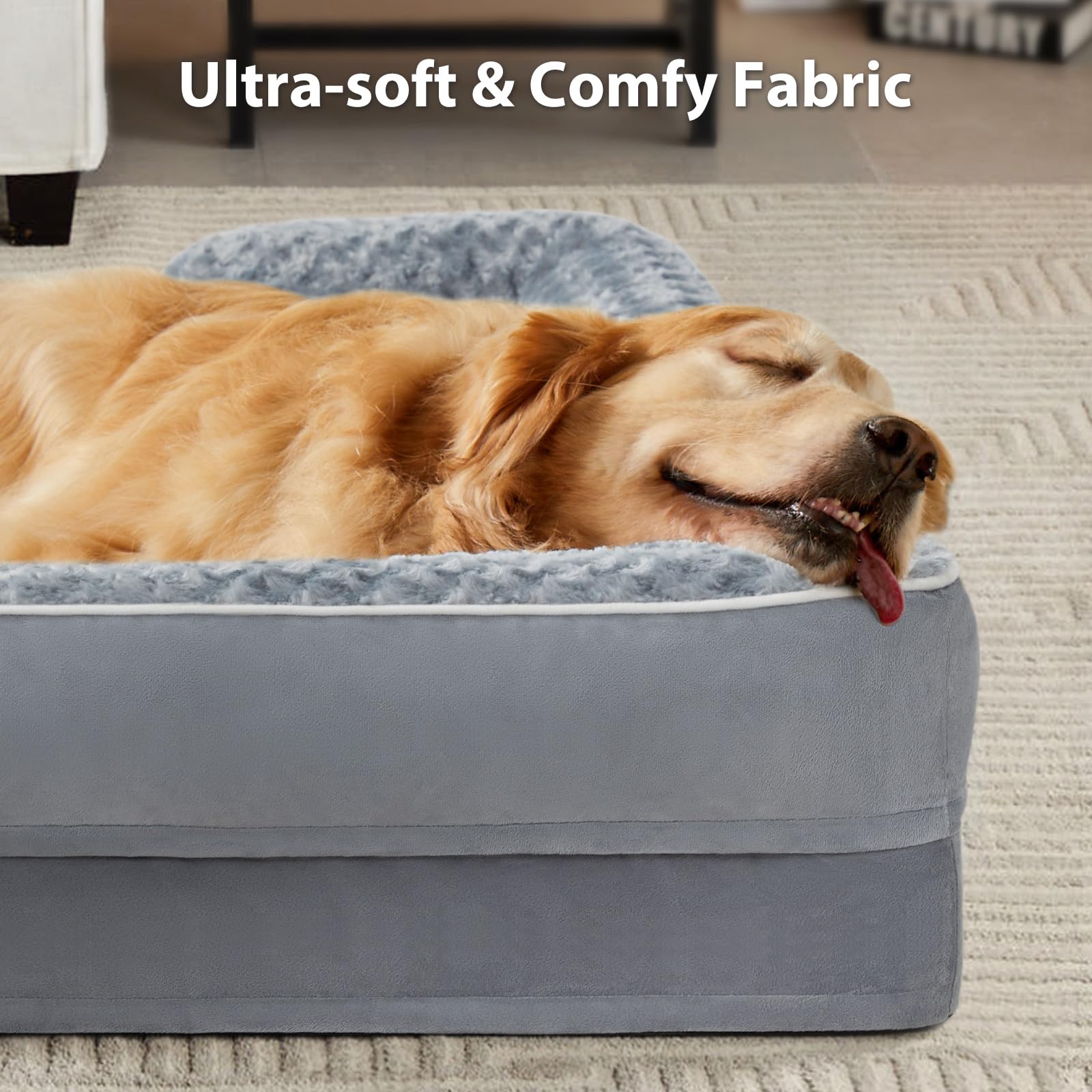 WNPETHOME Dog Beds for Large Sized Dogs, Washable Orthopedic Dog Couch Sofa Bed with Waterproof Lining & Non-Skid Bottom for Pet Sleeping - Image 3