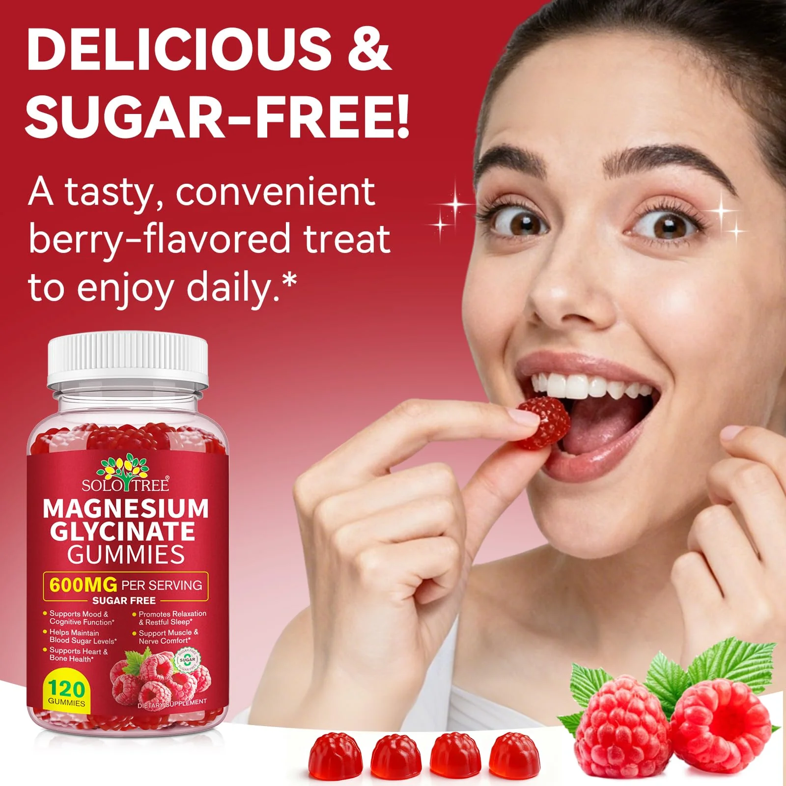 WOJBALMN Magnesium Glycinate Gummies,240 Count Magnesium Complex Supplement |Sleep, Calm & Relaxation Support|High Absorption MagnesiumGummies for Women, Men & Family|Gluten-Free - Image 5