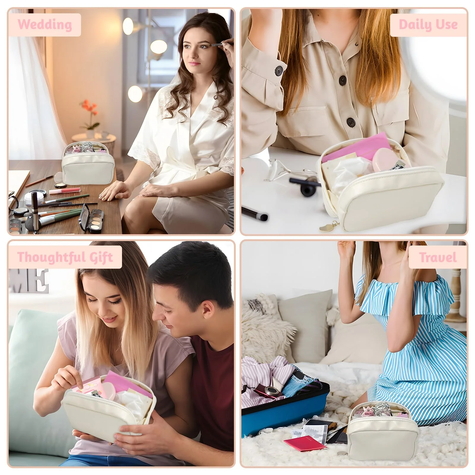 Women's Wedding Emergency Kit for Bride Wedding Survival Set with Makeup Bag, 42 Pc Wedding Daily Travel Essential Items - Image 2