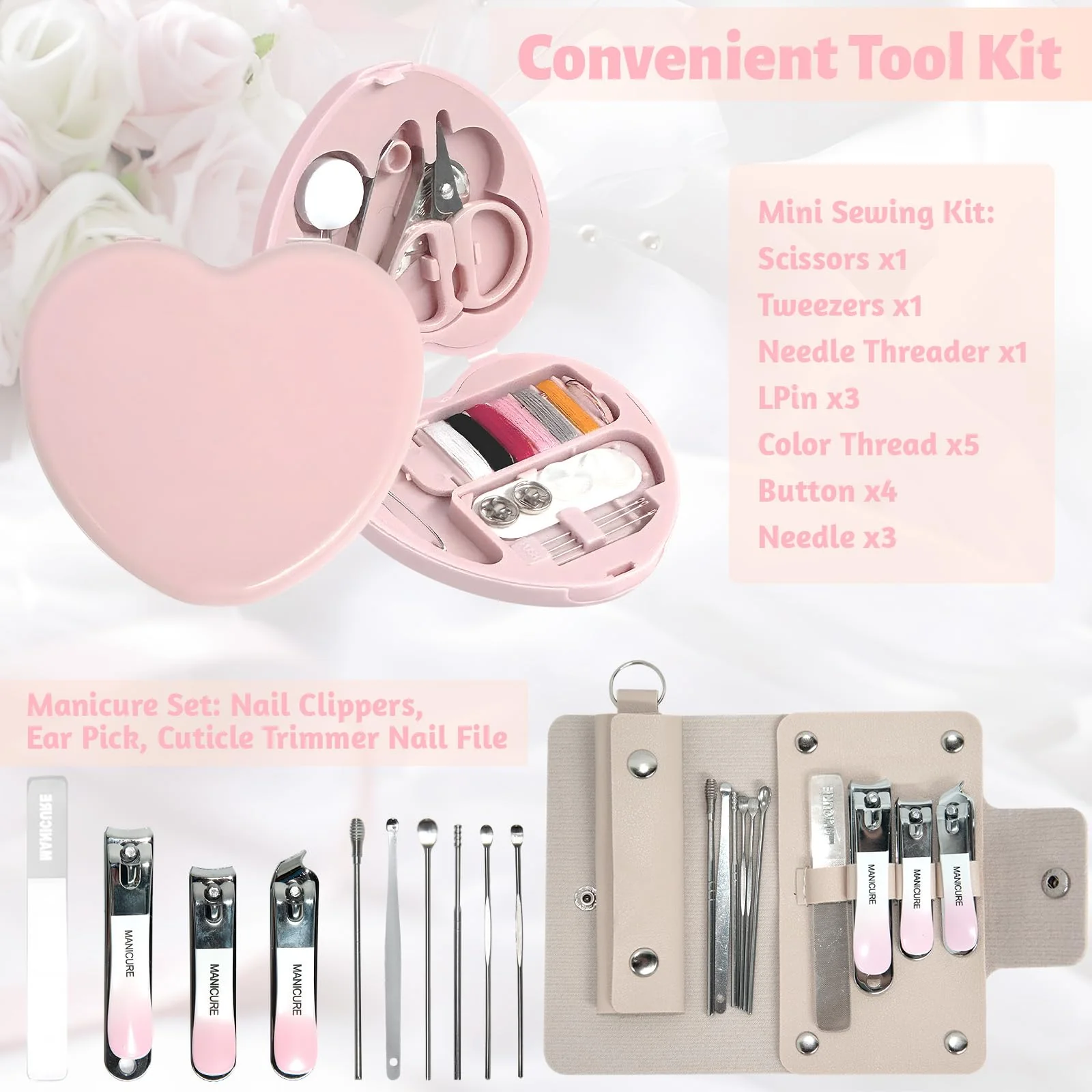 Women's Wedding Emergency Kit for Bride Wedding Survival Set with Makeup Bag, 42 Pc Wedding Daily Travel Essential Items - Image 5