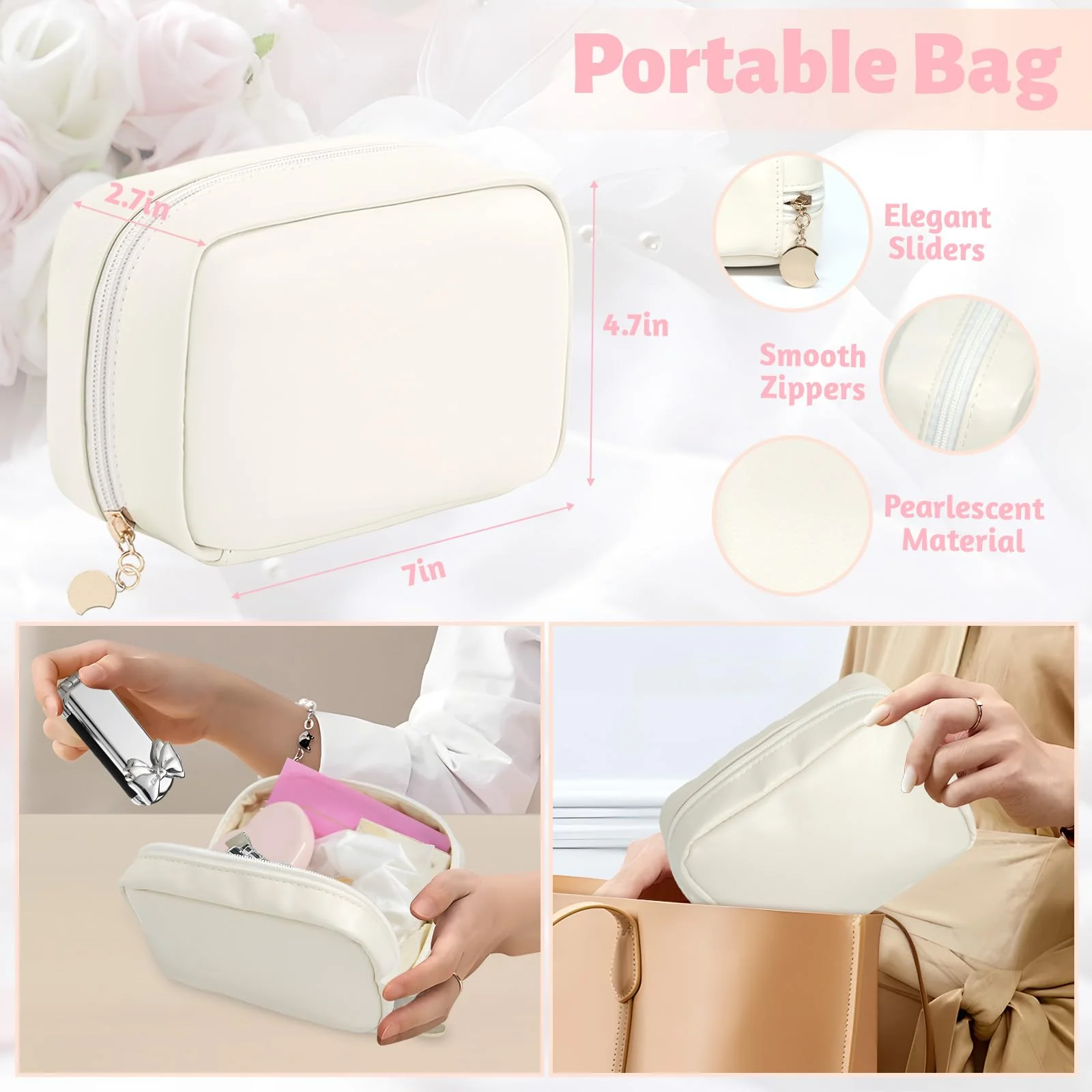 Women's Wedding Emergency Kit for Bride Wedding Survival Set with Makeup Bag, 42 Pc Wedding Daily Travel Essential Items - Image 6