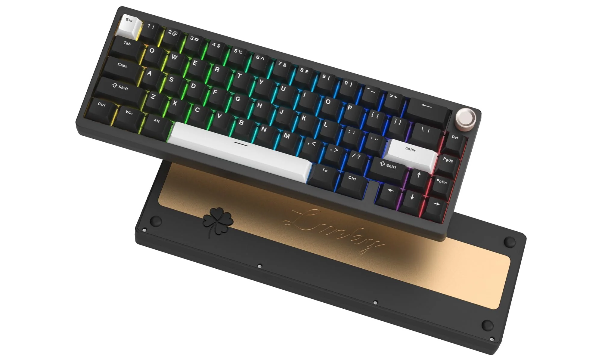 Womier SK65 Wireless Mechanical Gaming Keyboard, 60 Percent Retro Creamy Aluminium Keyboard, Bluetooth 5.0/2.4GHz/USB-C Wired Hot Swappable Custom RGB Backlit for Mac Computer PC (Black)