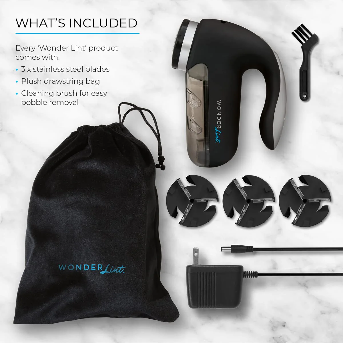 Wonder Lint Fabric Sweater Shaver Fuzz Pill Bobble Remover Depiller Electric Clothes Furniture High Speed Performance (5W Motor) 3 Sets of Spare Blades - Image 7