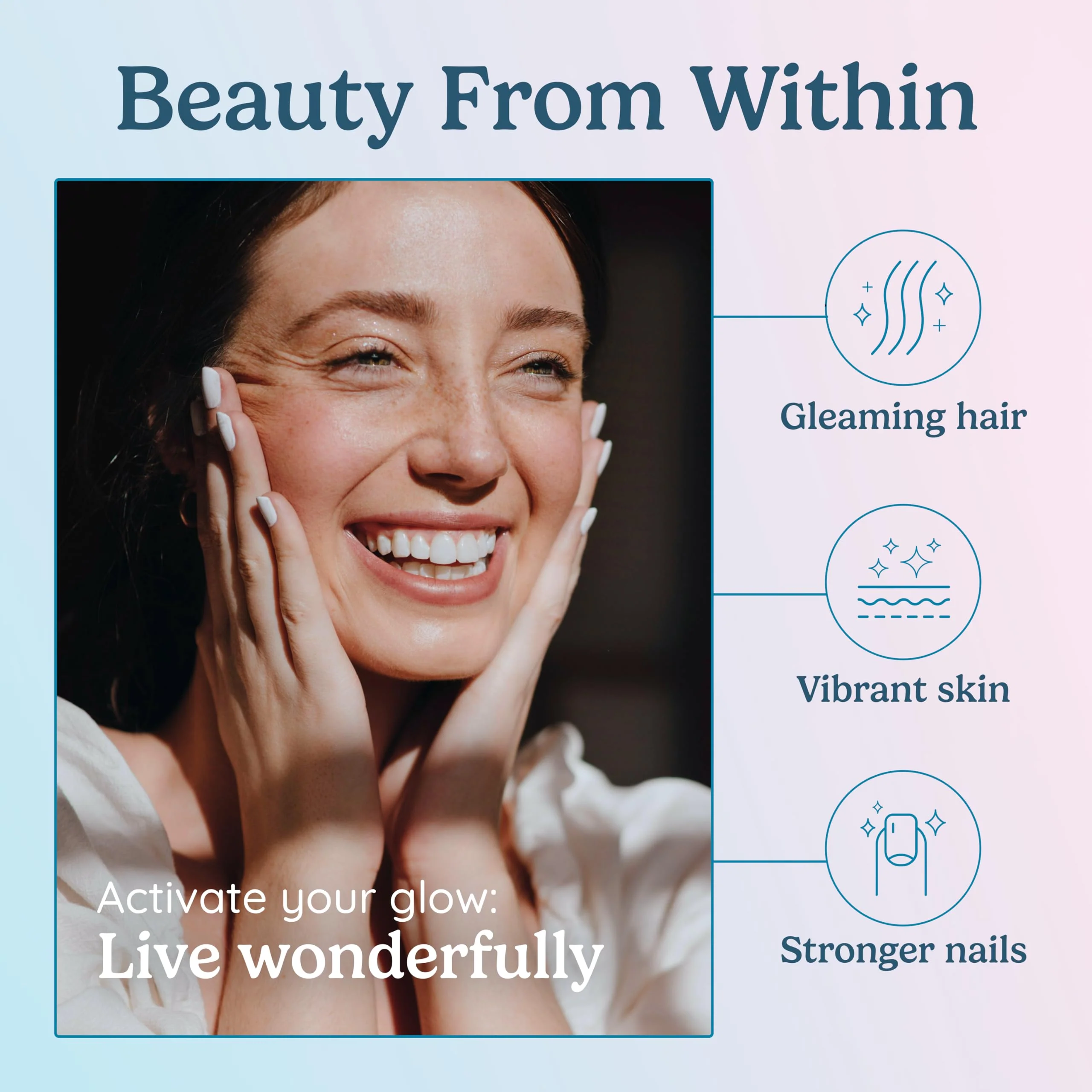 WONDERCOW Hair Skin and Nails Vitamins w/Bovine Colostrum, Collagen, Hyaluronic Acid, Biotin, Zinc, & Lactoferrin┃Supports Faster Hair Growth, Stronger Nails and Glowing Skin (30 Servings, Capsule) - Image 4