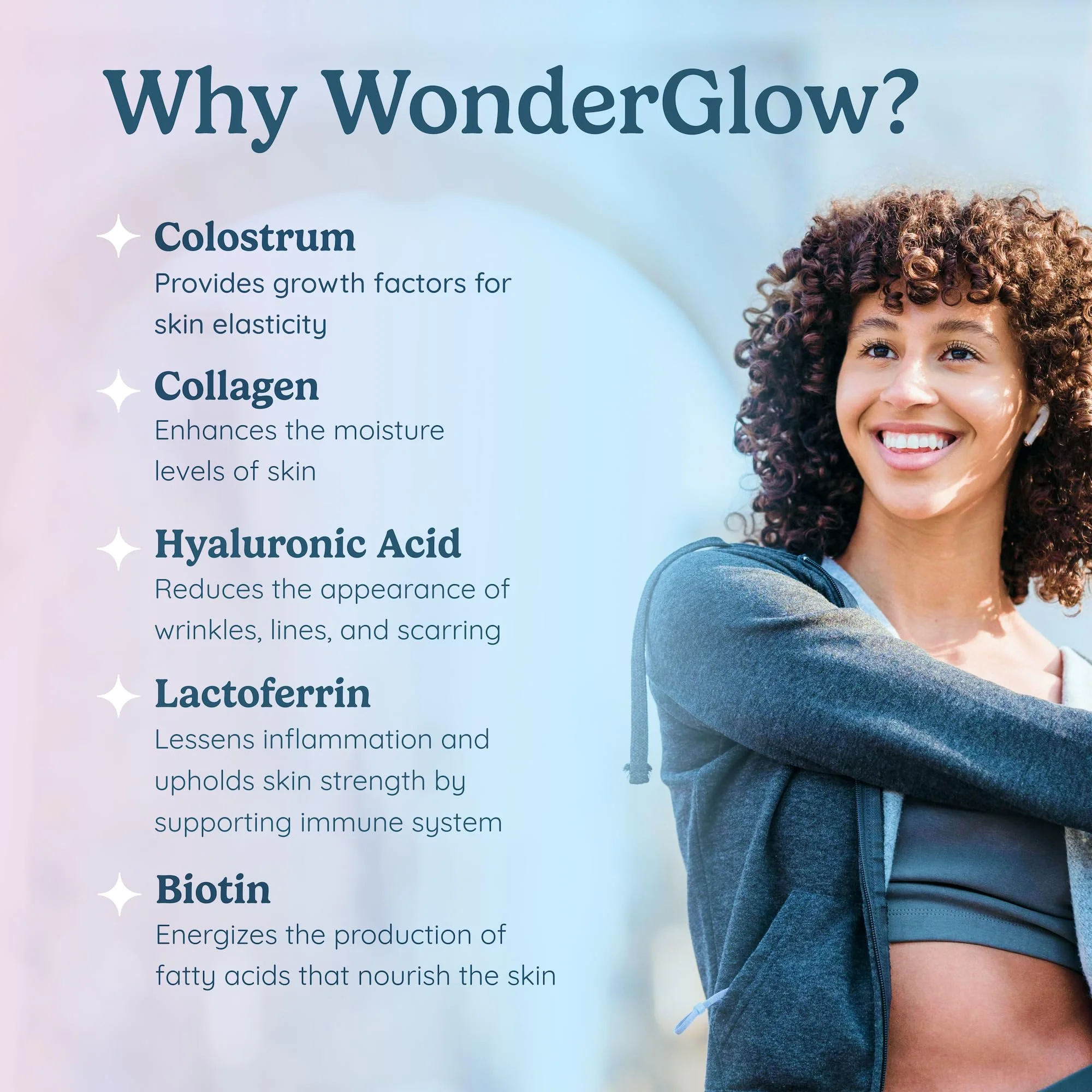 WONDERCOW Hair Skin and Nails Vitamins w/Bovine Colostrum, Collagen, Hyaluronic Acid, Biotin, Zinc, & Lactoferrin┃Supports Faster Hair Growth, Stronger Nails and Glowing Skin (30 Servings, Capsule) - Image 6
