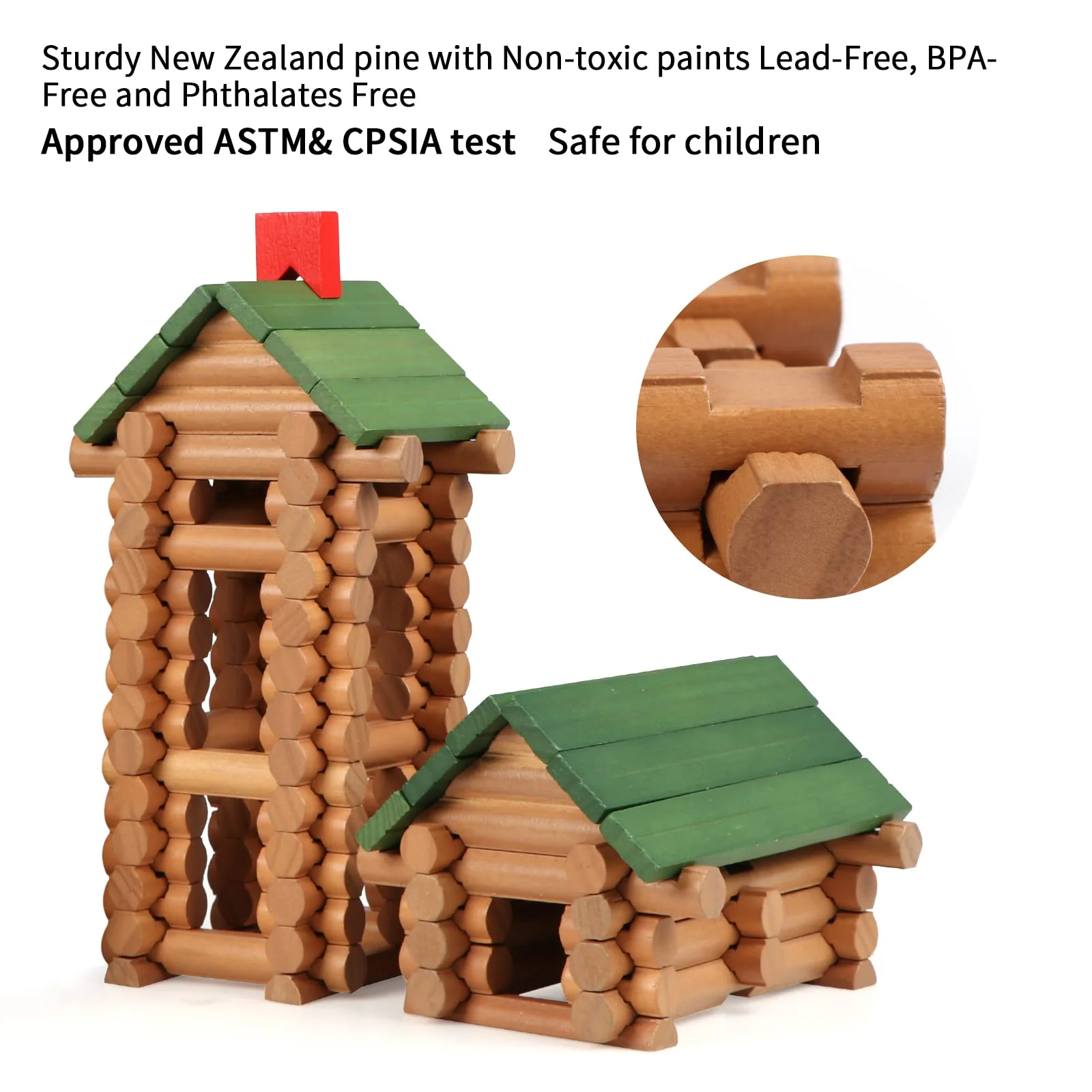 Wondertoys 530 Pcs Wooden Logs Set Ages 3+, Classic Building Log Toys for Kids, Creative Construction Engineering Educational Gifts - Image 6