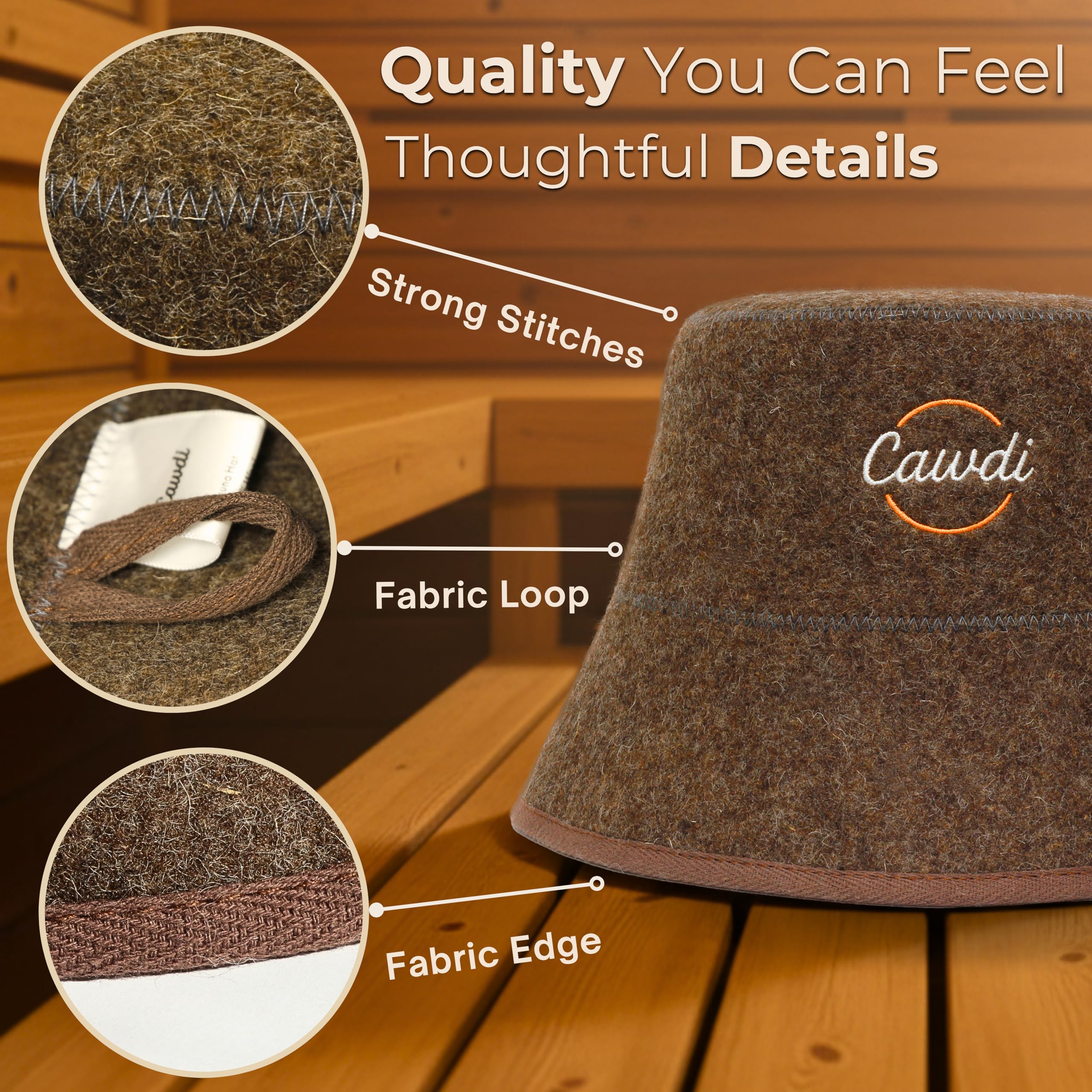 Wool Sauna Hat for Men & Women - Sauna Hat for Hair - Sauna Cap for Women & Men - Handmade Natural Wool Sauna Hats for Women and Men - Spa Accessories – Russian Banya Hat - Finnish Gifts Idea - Image 7