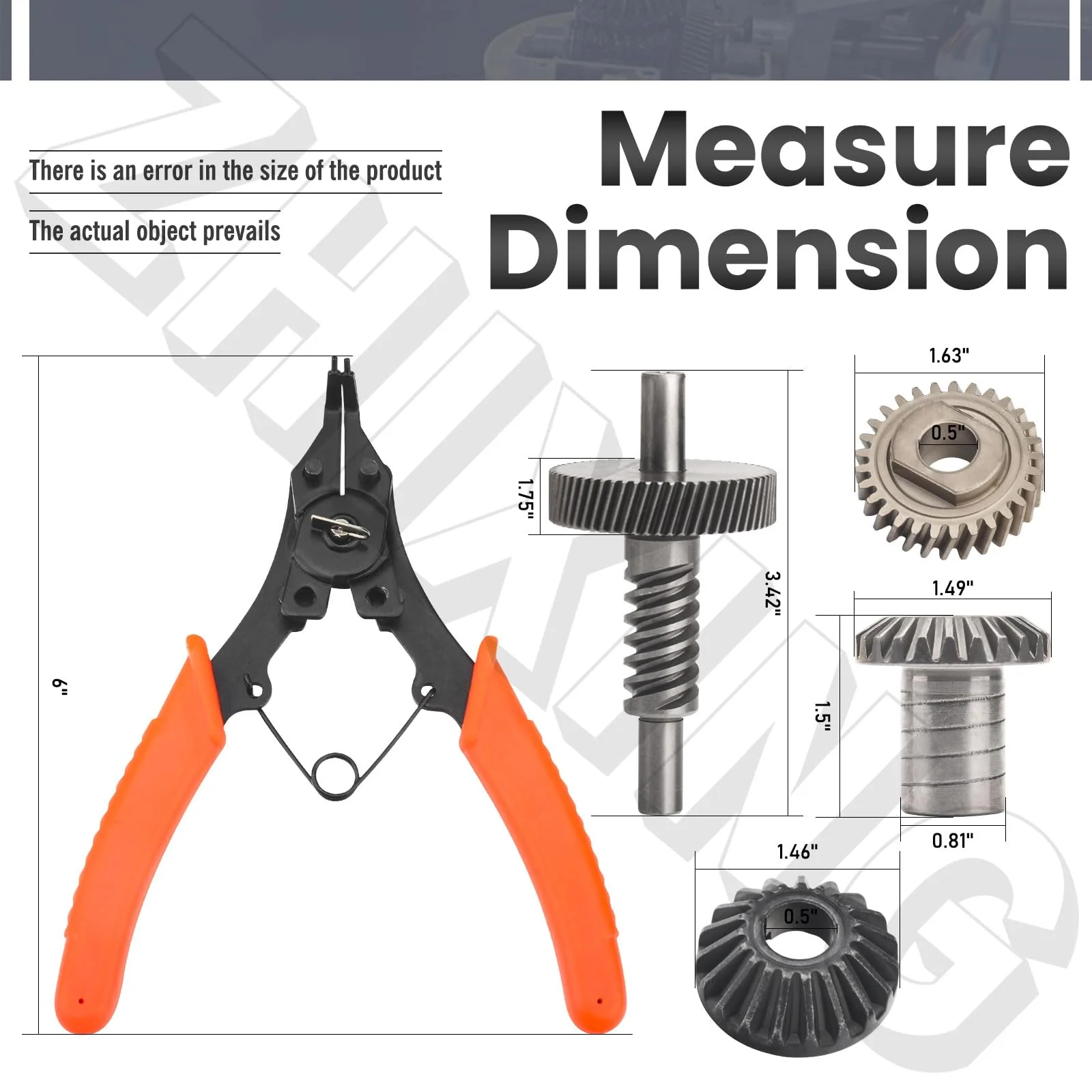 Worm Gear Kit 9706529, 9709511, 9703337, 9709231 Compatible With Whirlpool/KitchenAid 5QT & 6QT Stand Mixer with Worm Gear, Food Grade Grease, Retaining Ring Pliers, Mixer Bevel Gear Kit etc - Image 4