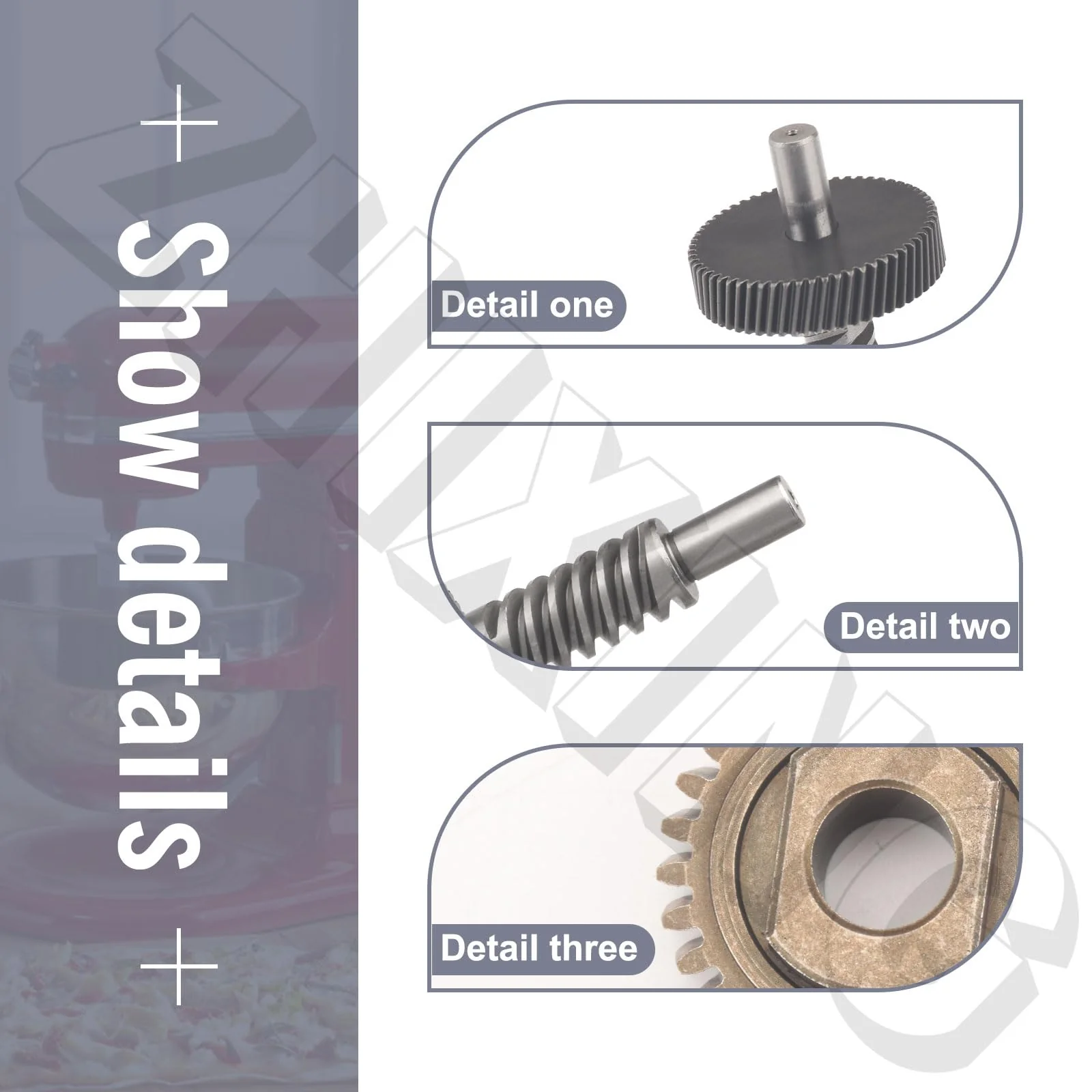 Worm Gear Kit 9706529, 9709511, 9703337, 9709231 Compatible With Whirlpool/KitchenAid 5QT & 6QT Stand Mixer with Worm Gear, Food Grade Grease, Retaining Ring Pliers, Mixer Bevel Gear Kit etc - Image 8