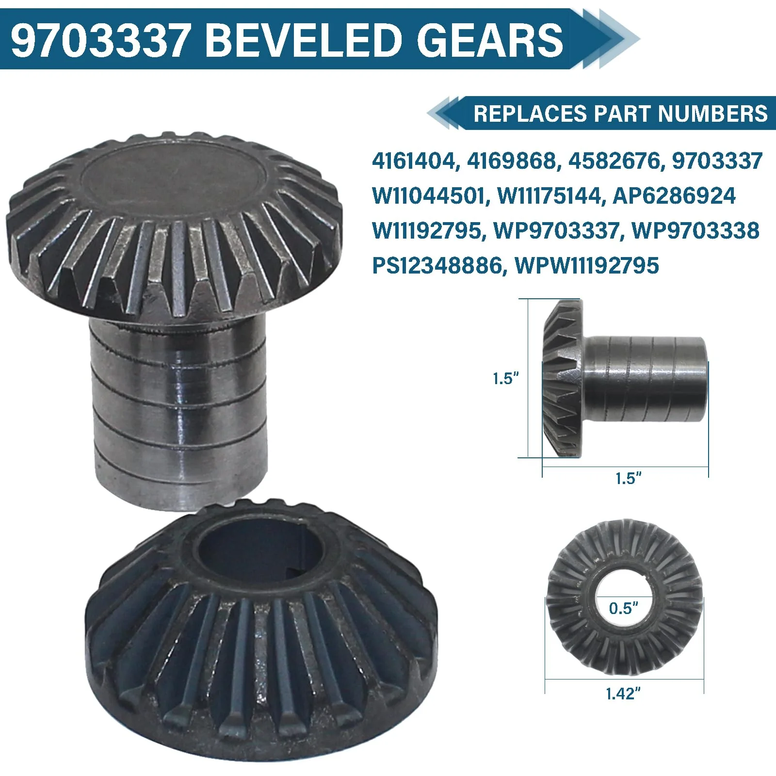 Worm Gear Kit Compatible With KitchenAid Whirlpool 5QT & 6QT Mixer Gear Parts Replacement, Worm Follower Gear Kit 9706529 W11086780 9709511 9703337 9709231 - Image 5