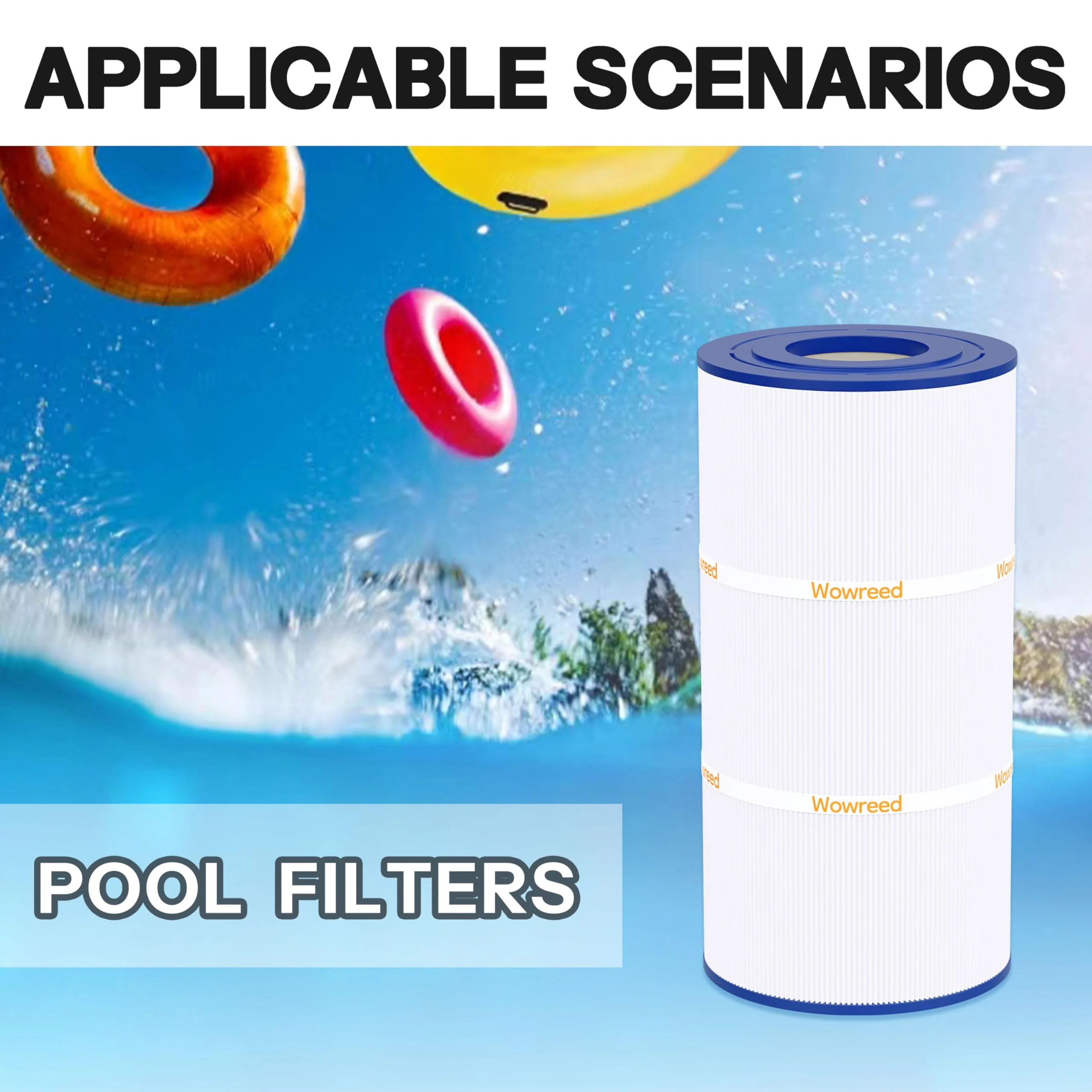 Wowreed Pool Filter CX900RE Compatible with CX900RE, C900, PA90, C-8409, FC-1292, Pro Clean 100, PXC95, 25230-0095S, 90 sq.ft, 1 Pack - Image 2
