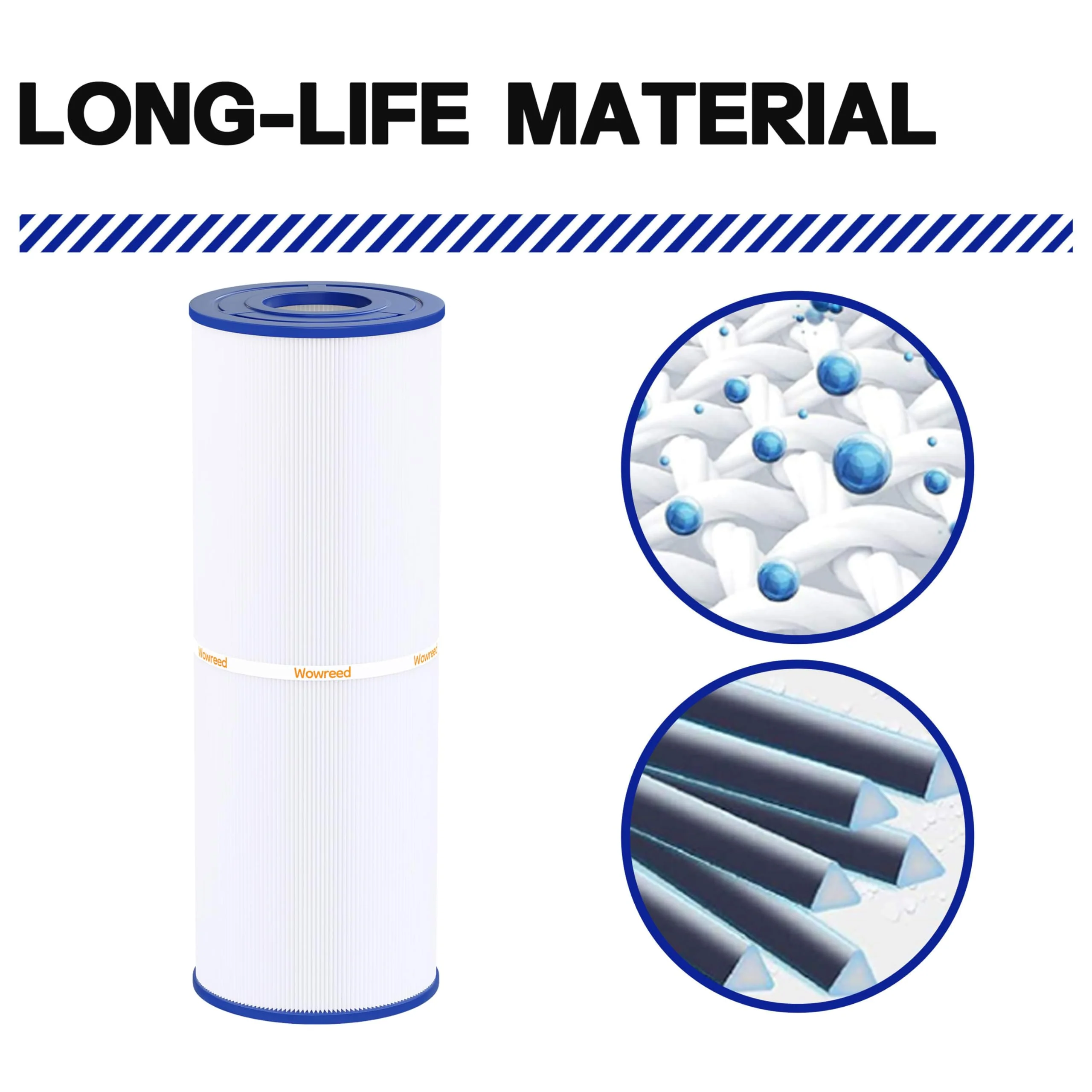 Wowreed Spa Filter Compatible with Cryspool CP-04075, PRB50-IN, C-4950, 413-212-02, FC-2390, J210/ J220/ J235/ J245/ J275, 03FIL1600, 5X13 Drop in Hot Tub Filter 2 Pack - Image 5