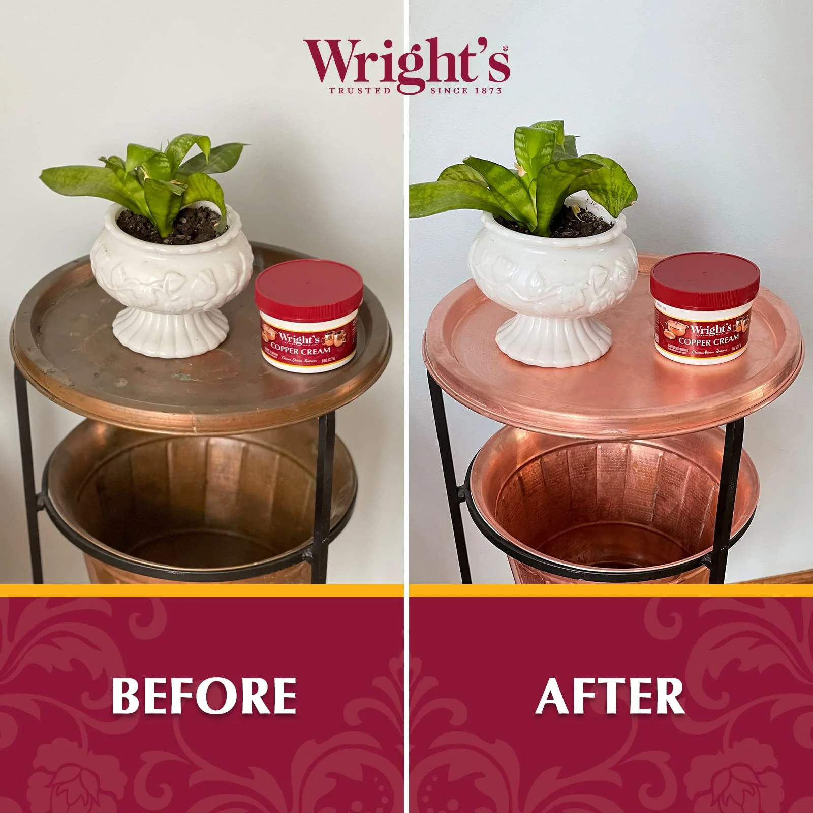 Wright's Copper and Brass Cream Cleaner - Gently Cleans and Removes Tarnish Without Scratching, 8 Ounce (Pack of 6) - Image 7