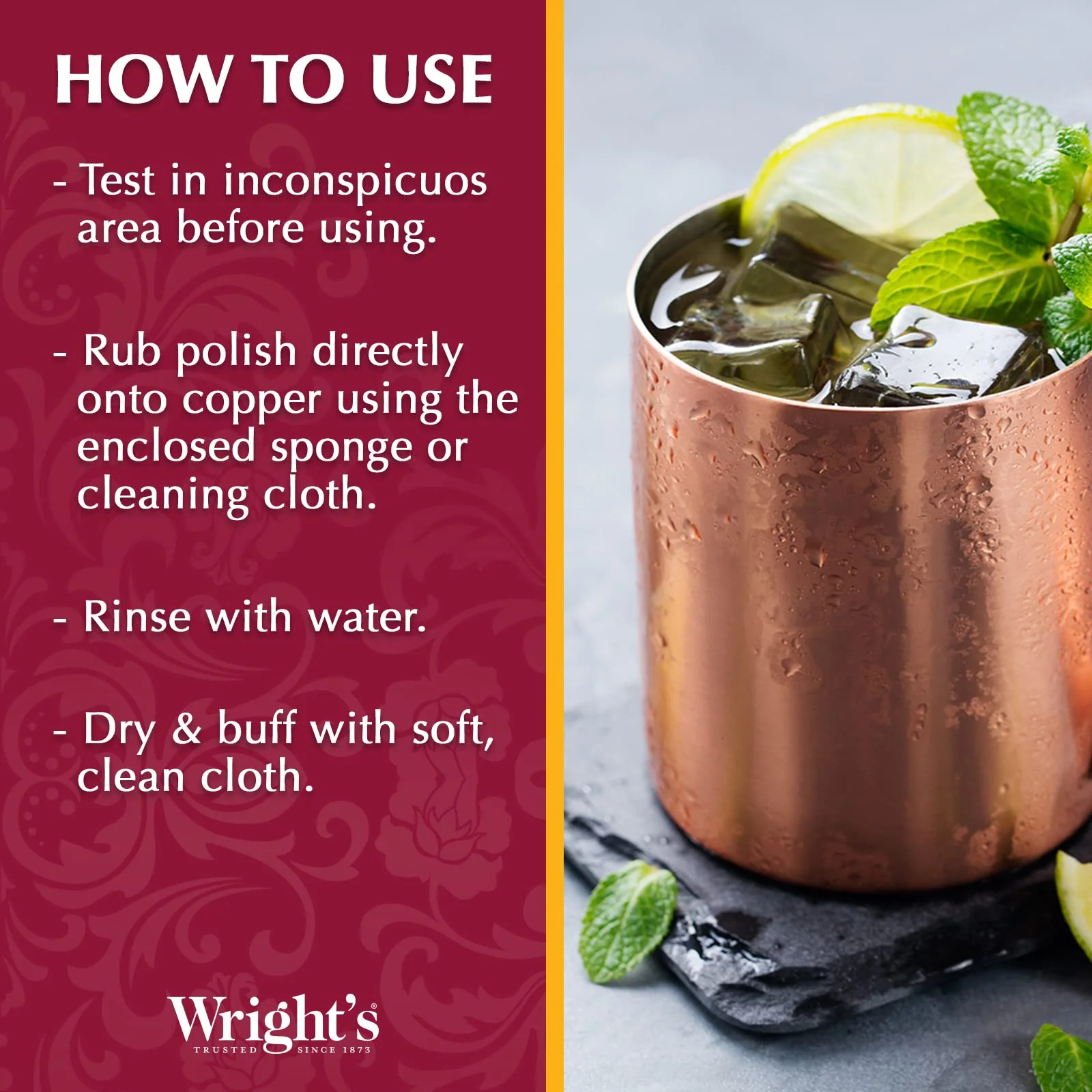 Wright's Copper Cream Cleaner - 8 Ounce 2 Pack with Polishing Cloth - Gently Cleans and Removes Tarnish without Scratching - Image 5