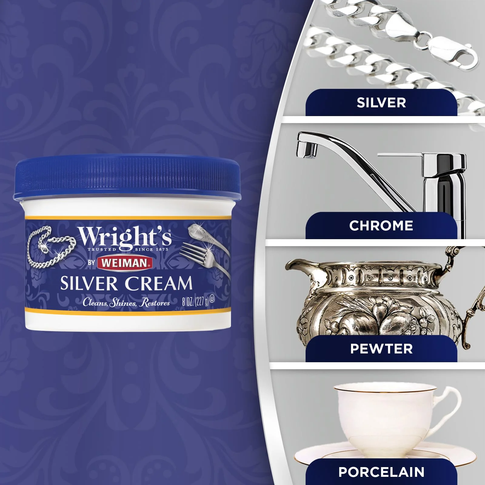 Wright's Silver and Copper Cleaner and Polish - 8 Ounce Each - Premium Metal Polish Silver Copper Brass Chrome and More - Image 2