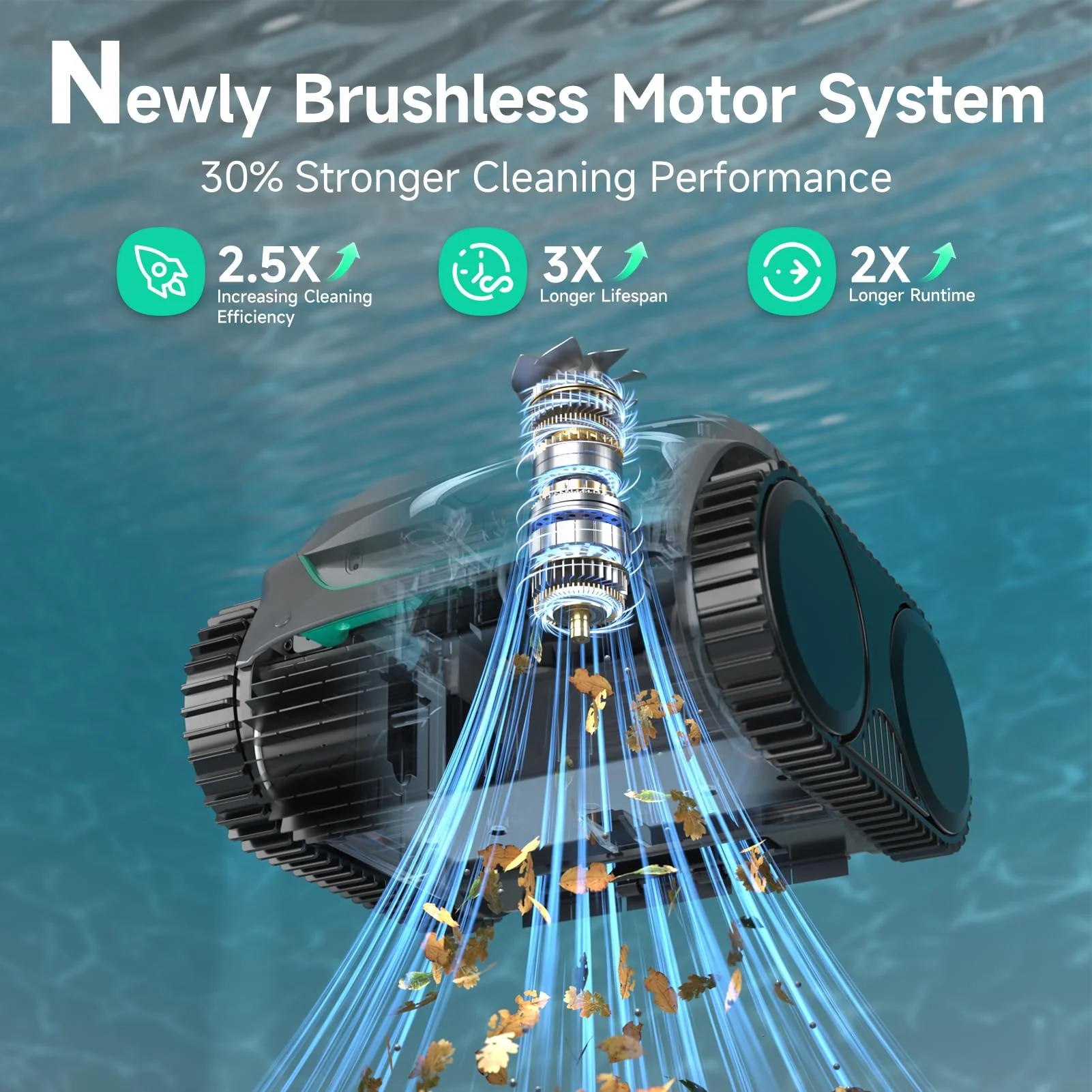 WYBOT C2 Cordless Robotic Pool Cleaner(2026 Upgraded Motor), Dual Filtration, Wall Climbing & Waterline Cleaning, App Scheduling, Smart Navigation, Pool Vacuum for Inground Pools-Black&Green - Image 6