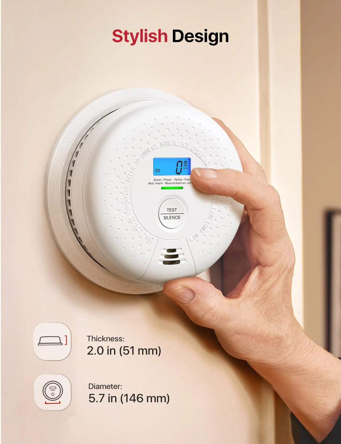X-Sense Smoke and Carbon Monoxide Detector Combo, Wireless Interconnected Combination Smoke and Carbon Monoxide Detector with 10-Year Battery, Up to 24 X-Sense Link+ Wireless Alarms, SC01-W, 3-Pack - Image 2