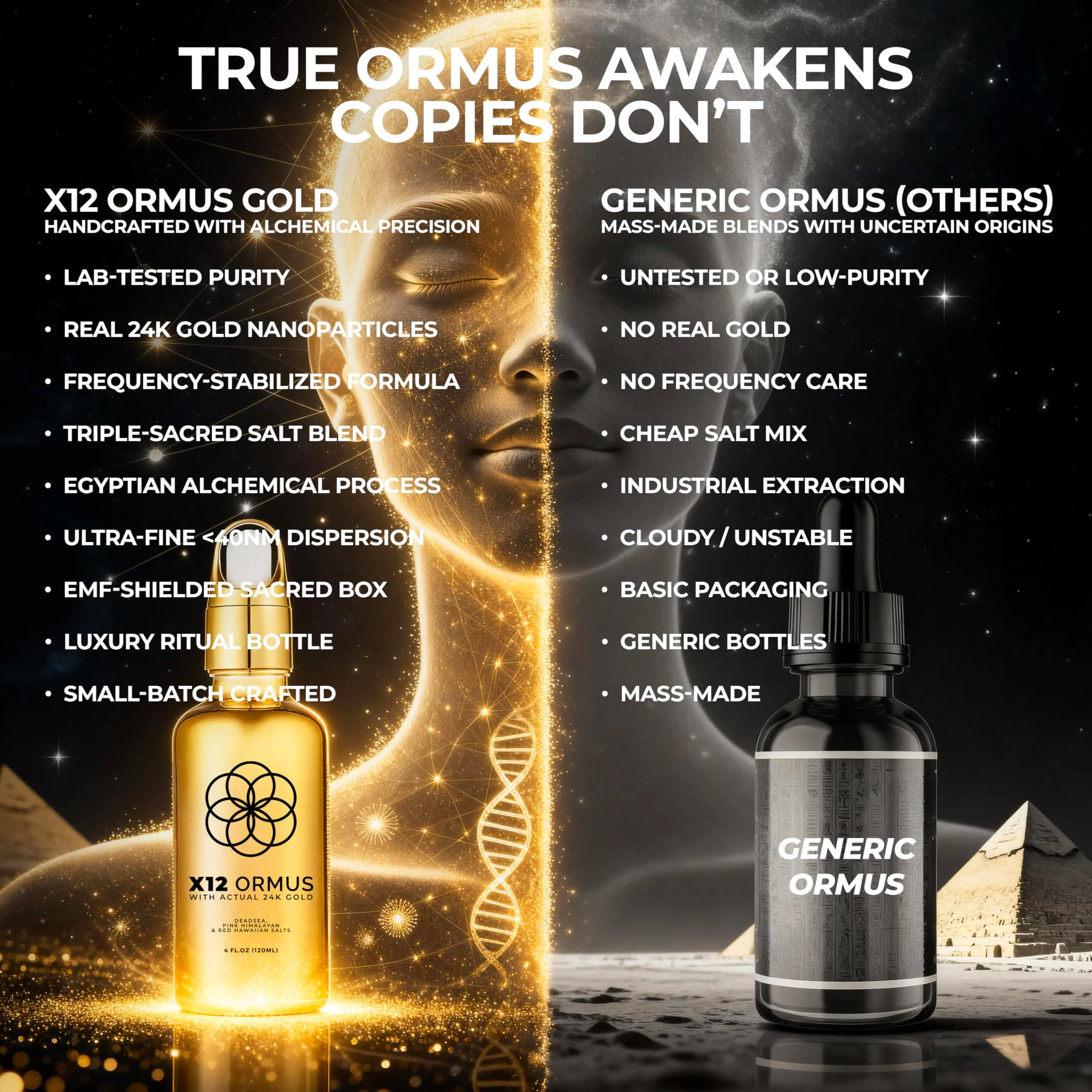 X12 Ormus Monoatomic Gold - Liquid Trace Mineral Blend with 24K Gold – Made by Real Alchemists - Dead Sea & Himalayan Salt - 4 fl oz - Image 4