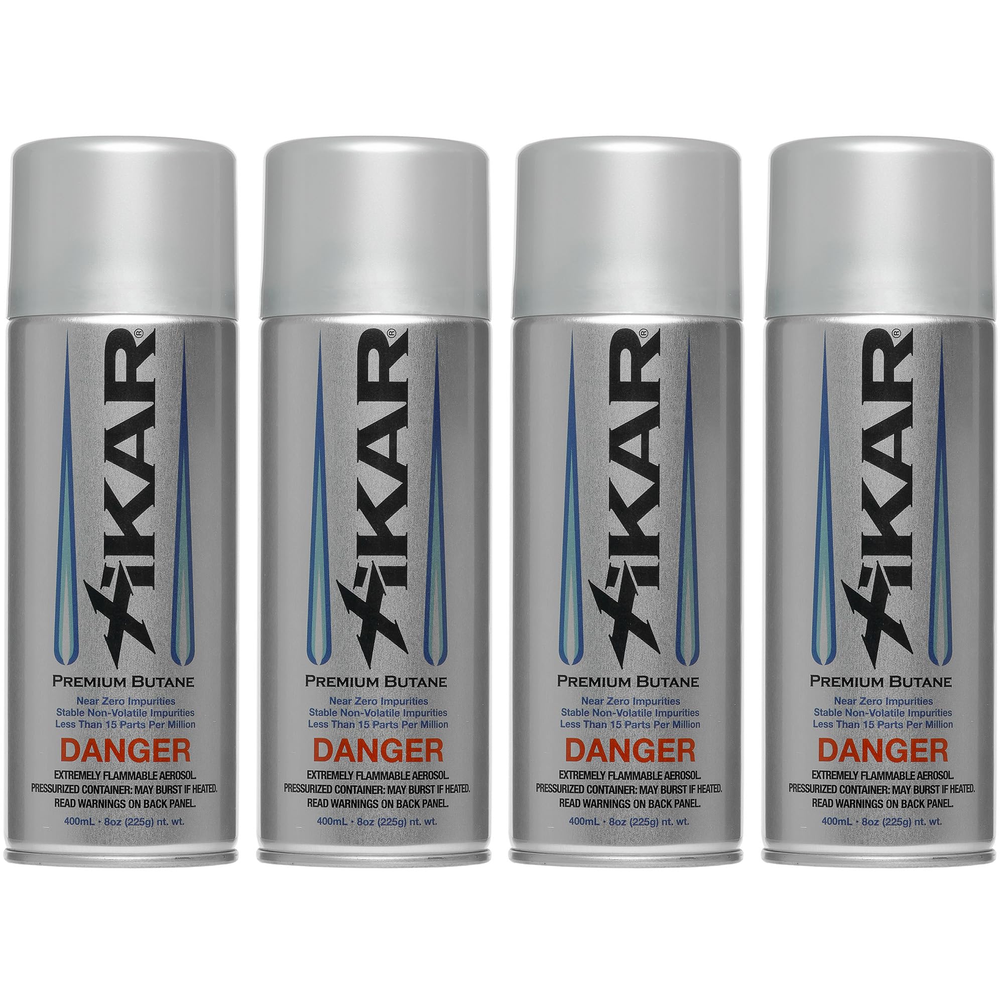 XIKAR PUROFINE Premium Butane Fuel Refill (400ml) 0 Impurities - Ultra Refined, Food Grade, Culinary Butane Refill for Torch & Lighter - Jet Flame Lighter Fuel & Kitchen Torch Refills (4 Pack/8oz)
