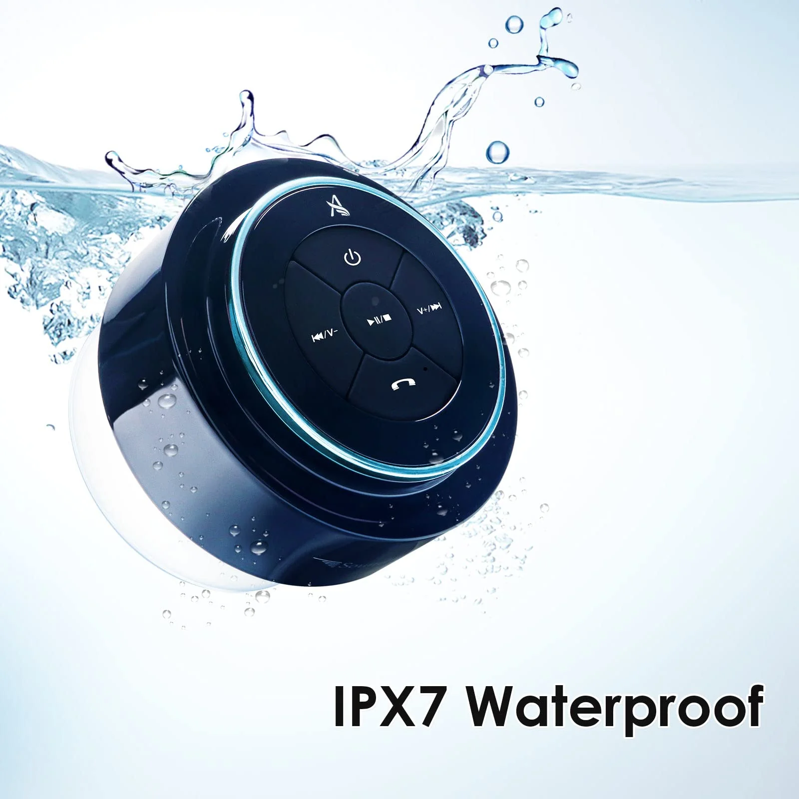 XLEADER, Upgraded, Pro Shower Speaker, Certified IPX7 Waterproof Bluetooth Speaker, with Suction Cup, Silicone Lanyard, 8W Crystal Sound&Rich Bass, 15H Playtime, Ideal Gifts - SoundAngel Mate(2 Gen) - Image 7