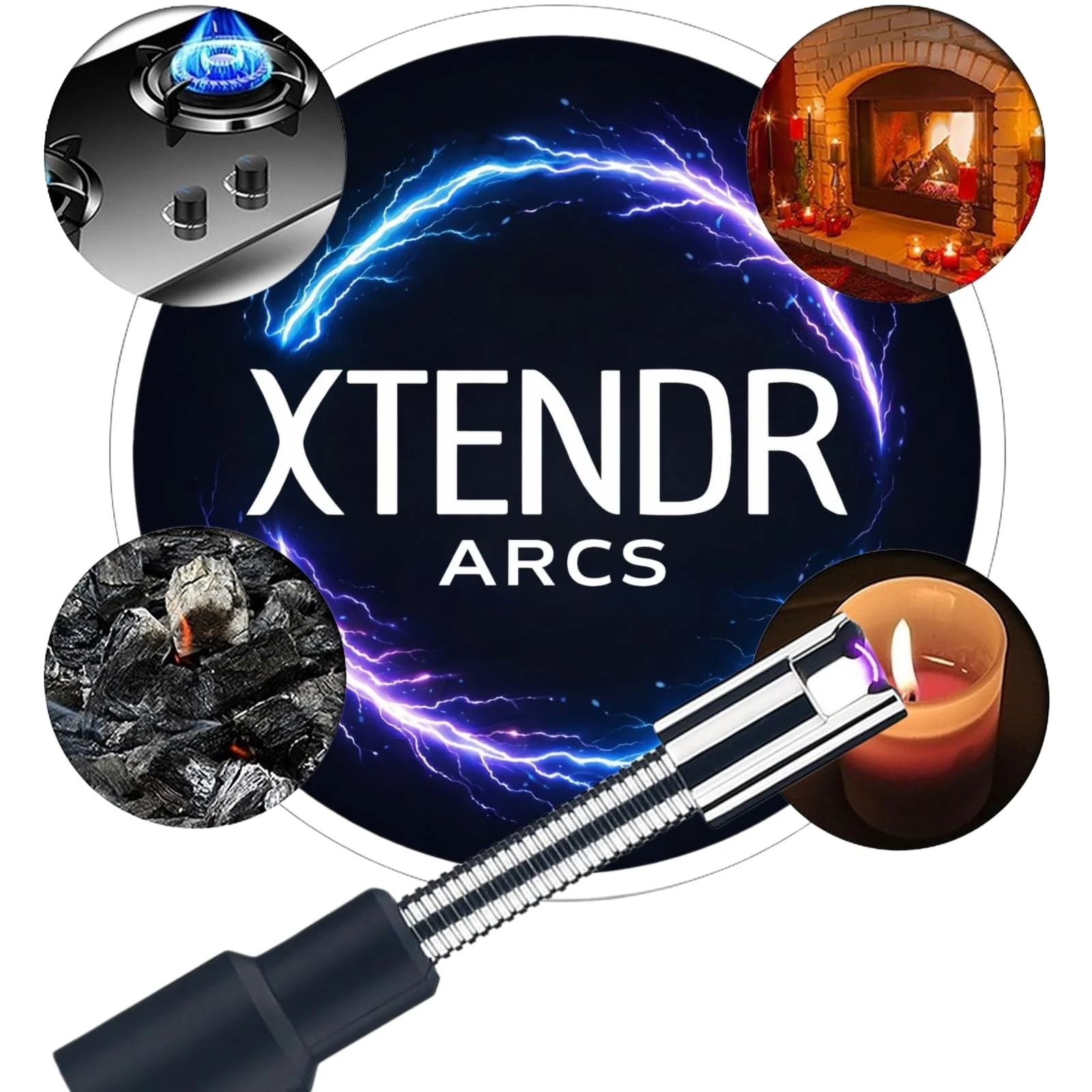 XTENDR ARCS V2 Extendable 2.5 Feet. Arc Extra Long Lighter, Flameless Fireplace Stove Electric Candle Lighter, Long Neck for Pilot Light, Grilling, Firepit, Kitchen, BBQ (Black) - Image 6