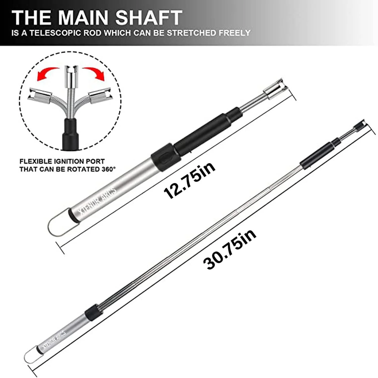 XTENDR ARCS V2 Extendable 2.5 Feet. Arc Extra Long Lighter, Flameless Fireplace Stove Electric Candle Lighter, Long Neck for Pilot Light, Grilling, Firepit, Kitchen, BBQ (Black) - Image 8