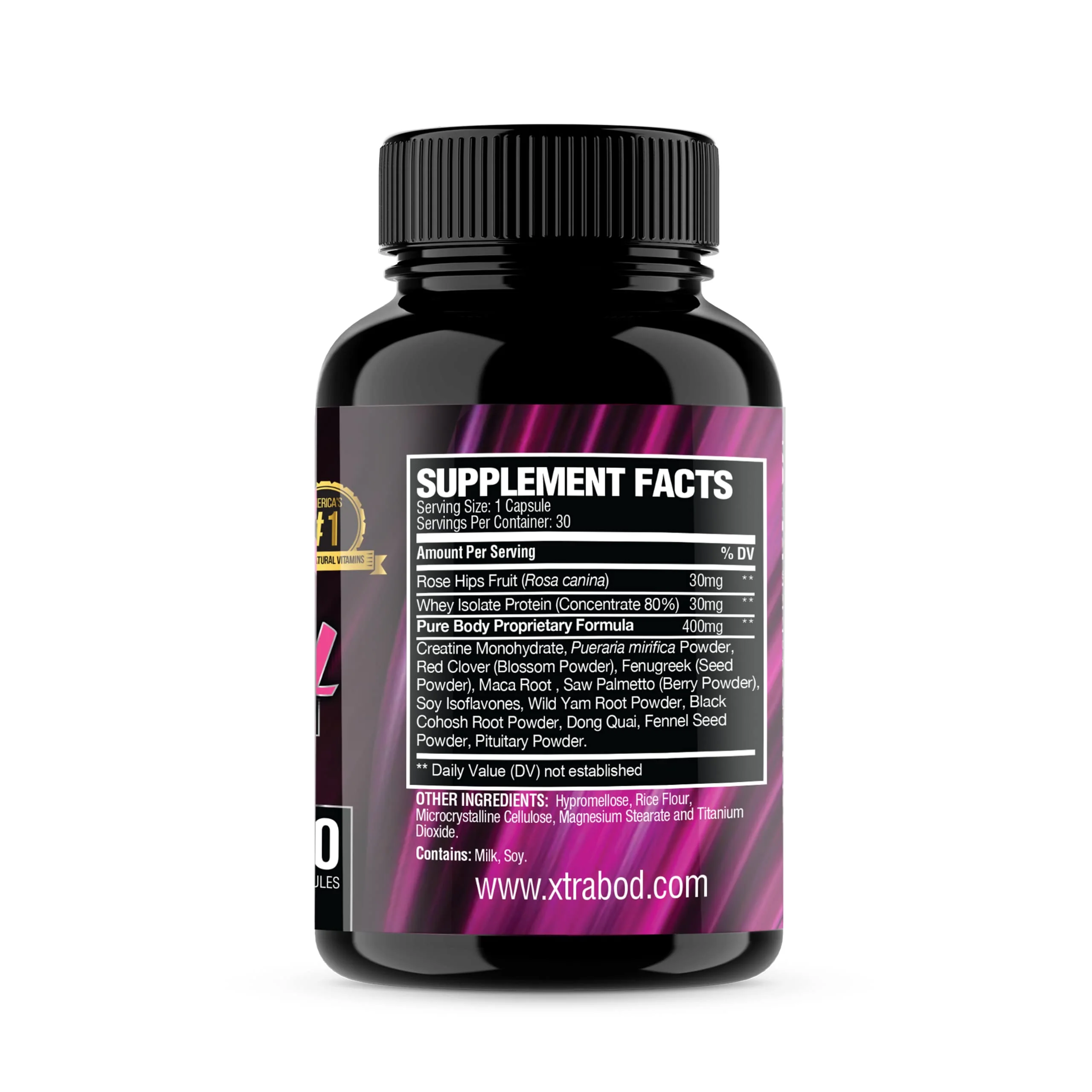 XtraBody Butt Enhancement and Breast Enlargement Supplement - Estrogen Enhancer - Increases Butt & Breast Size, Reduces Menstrual Symptoms & Provides an Extra Boost of Energy (1 Bottle=30 Capsules) - Image 3