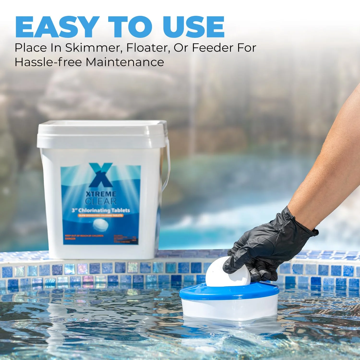 Xtremeclear 3" Chlorine Tablets Bucket, 3-inch Individually Wrapped, 25 lbs Chlorinating Tabs for Swimming Pools, Hot Tubs, Spa Slow Dissolving 25 Pound Bucket - Image 5