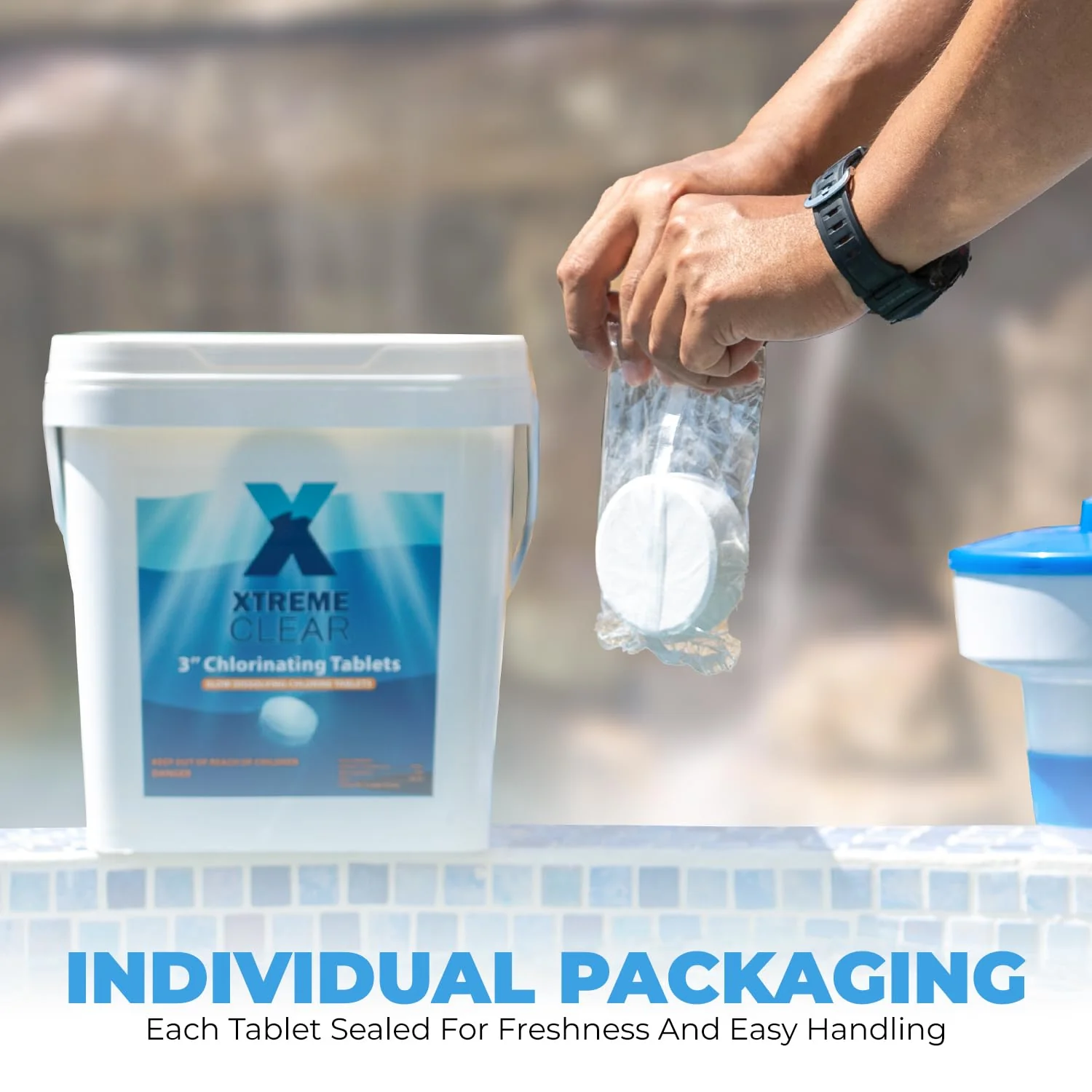 Xtremeclear 3" Chlorine Tablets Bucket, 3-inch Individually Wrapped, 25 lbs Chlorinating Tabs for Swimming Pools, Hot Tubs, Spa Slow Dissolving 25 Pound Bucket - Image 6