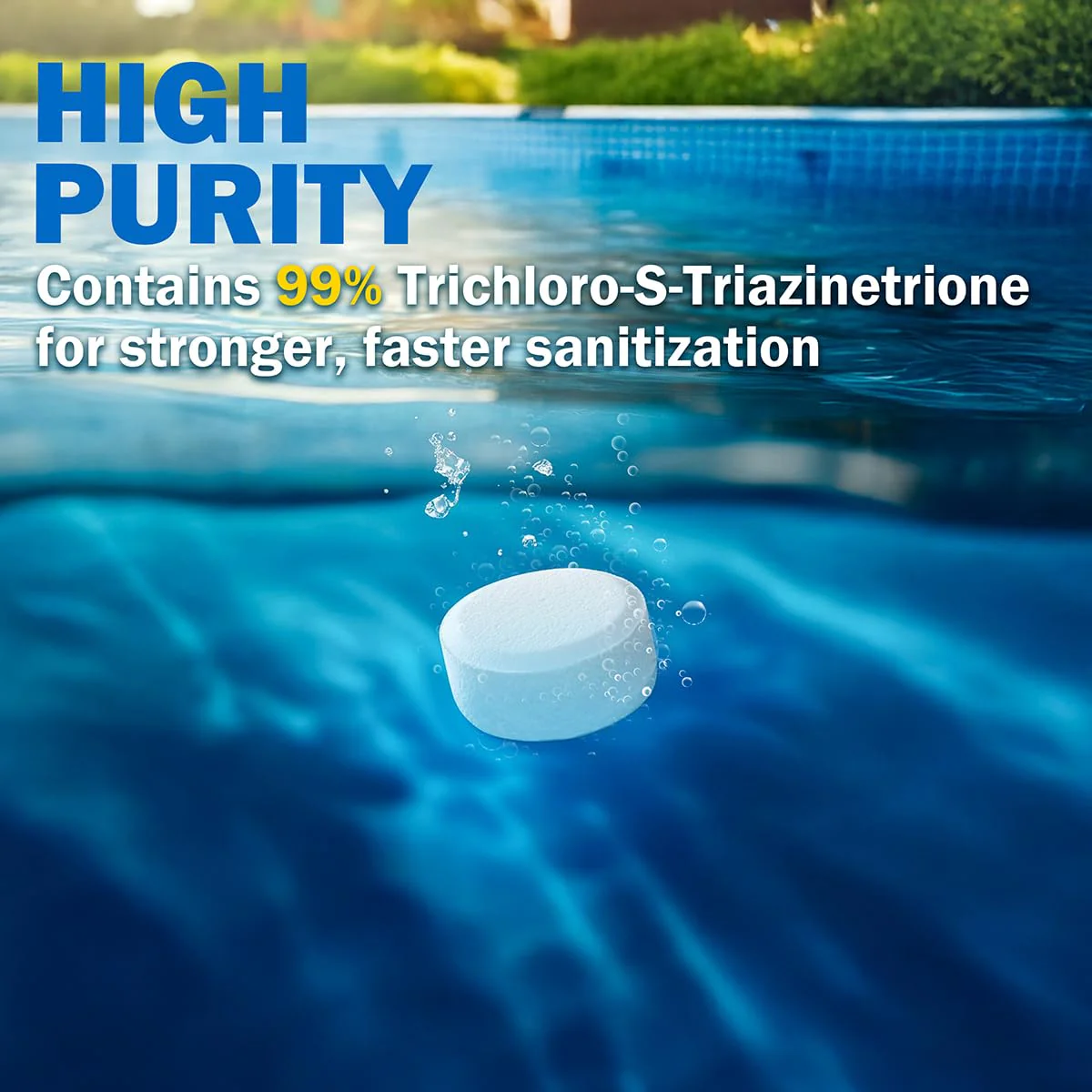 XtremeClear 5lbs 1" Chlorine Tabs for Swimming Pool Hot Tub & Spa Eliminate Bacteria & Algae Sanitizer Makes Water Clean & Crystal Clear Slow Dissolving, 5-Pounds - Image 2