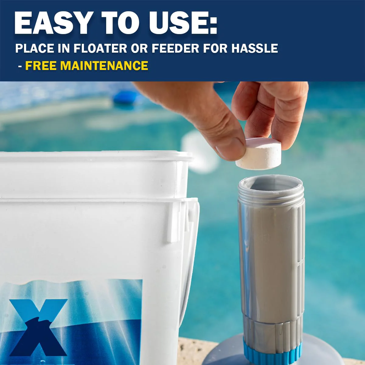 XtremeClear 5lbs 1" Chlorine Tabs for Swimming Pool Hot Tub & Spa Eliminate Bacteria & Algae Sanitizer Makes Water Clean & Crystal Clear Slow Dissolving, 5-Pounds - Image 5