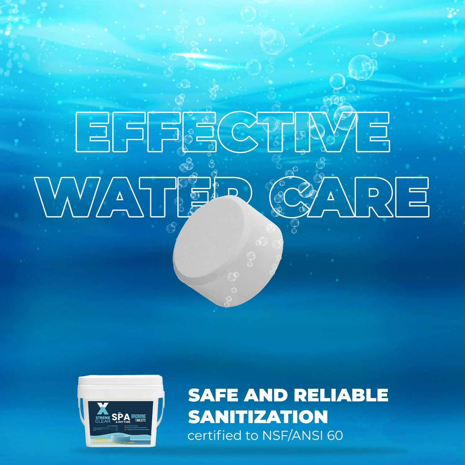 Xtremeclear Bromine Tablets for Spa & Hot Tub – 5 lbs Bottle, 1-Inch Tablets, NSF/ANSI 60 Certified, Long-Lasting Sanitizer for Clean Water - Image 6
