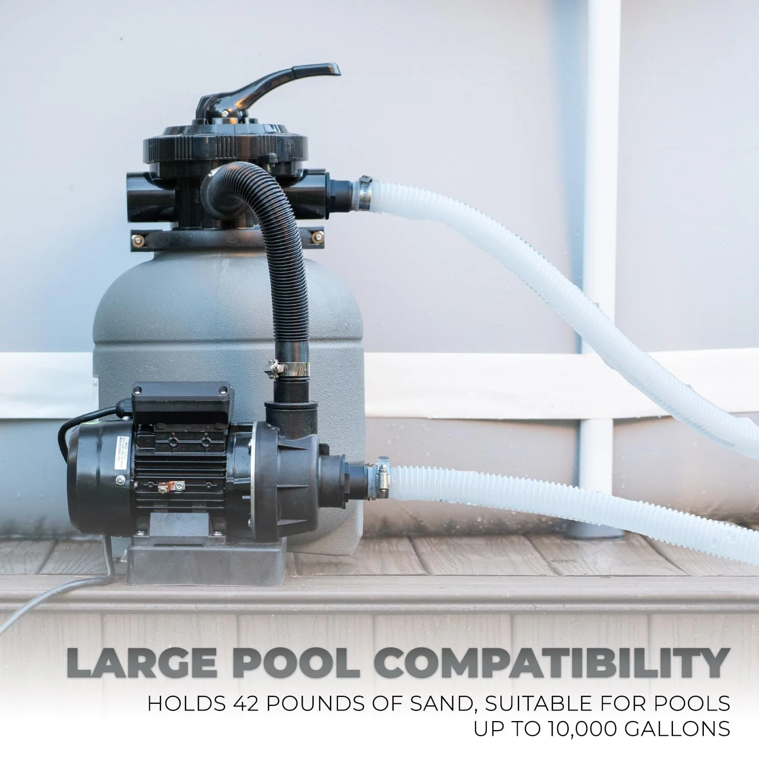 XtremepowerUS 12" Sand Filter for Above-Ground Swimming Pools Max 2,400GPH 7-Way Multi-Port Valve Pool Pump Up to 10,000 Gallons Strainer Basket (Include Filter Media) - Image 9
