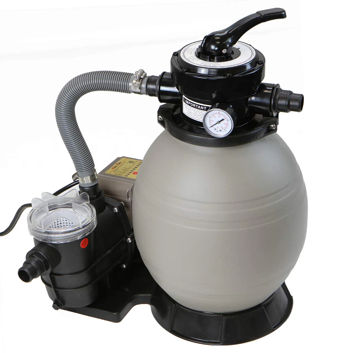 XtremepowerUS 13" Sand Filter with 3/4HP Pool Pump Digital Programmer Timer 2,640 GPH for Above Ground Swimming Pool Pump Set Up To 10,000 Gallons
