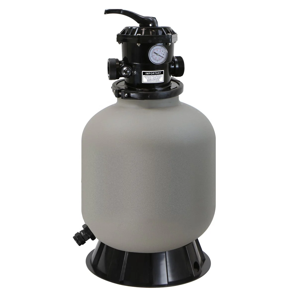 XtremepowerUS 16" Above Inground Swimming Pool Sand Filter System 7-Way Multi-Port Valve Pool Filter up to 21,000 Gallons with Stand