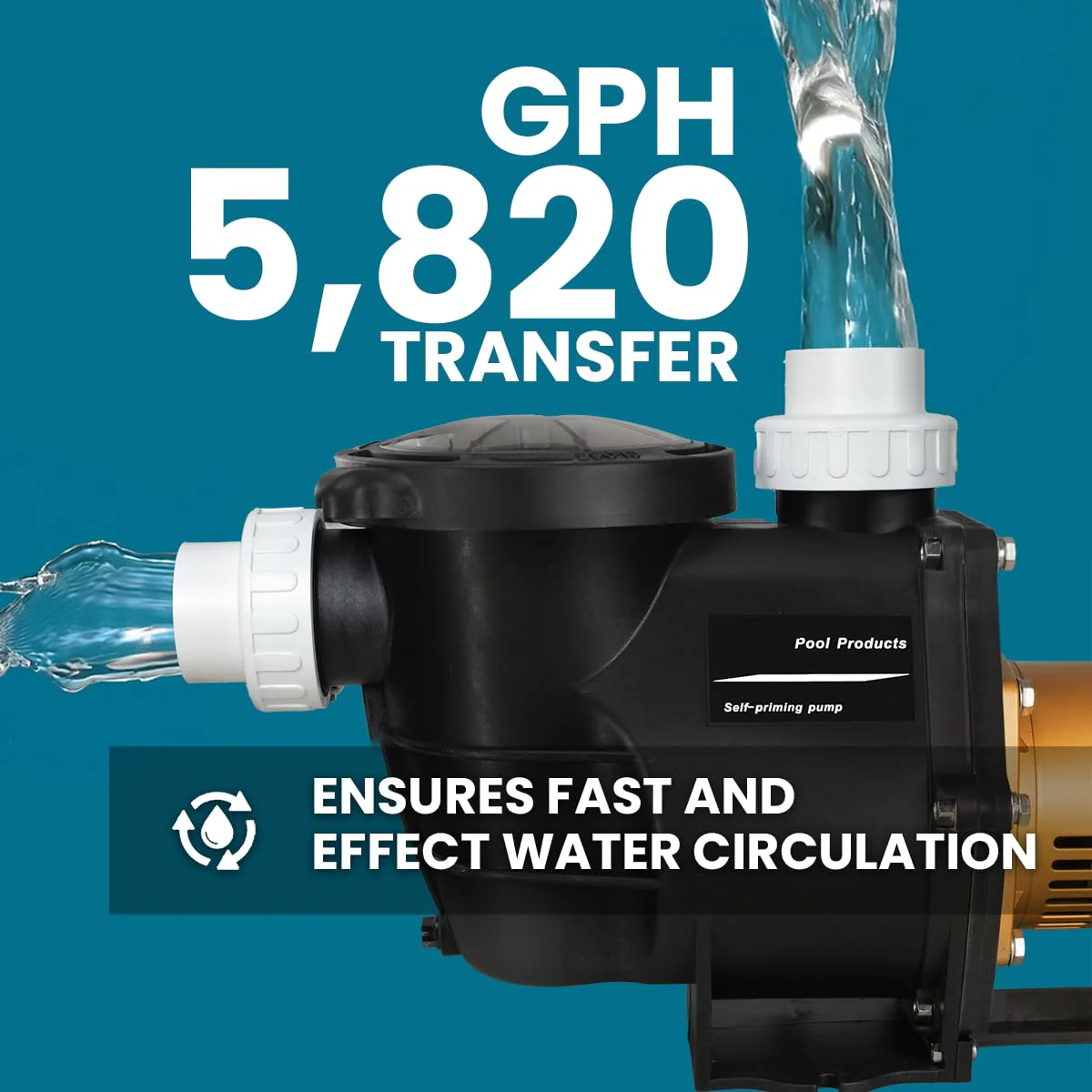 XtremepowerUS 2HP In-Ground Swimming Pool Pump Dual Speed High Flow 2" Inlet 230V High Flo 2-Speed w/ Slip-On Fitting Adapter, 5,820 GPH with Filter Basket - Image 6