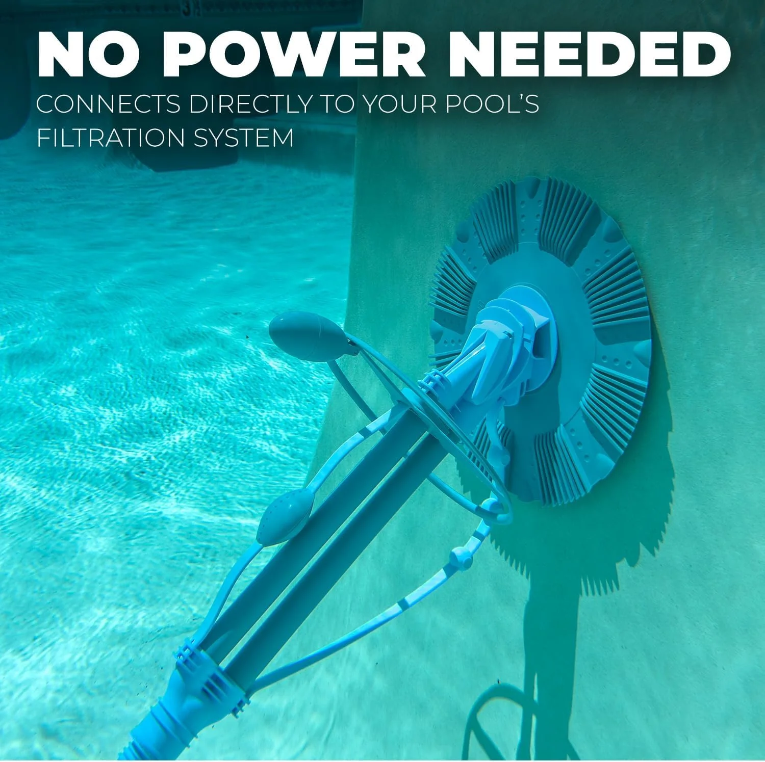 XtremepowerUS Automatic Pool Cleaner Sweeper Vacuum Pool Cleaner Sweep High Flow Side Suction Wall Climb In-Ground/Above Ground Swimming Pool with Hose Suction Set (Blue) - Image 3