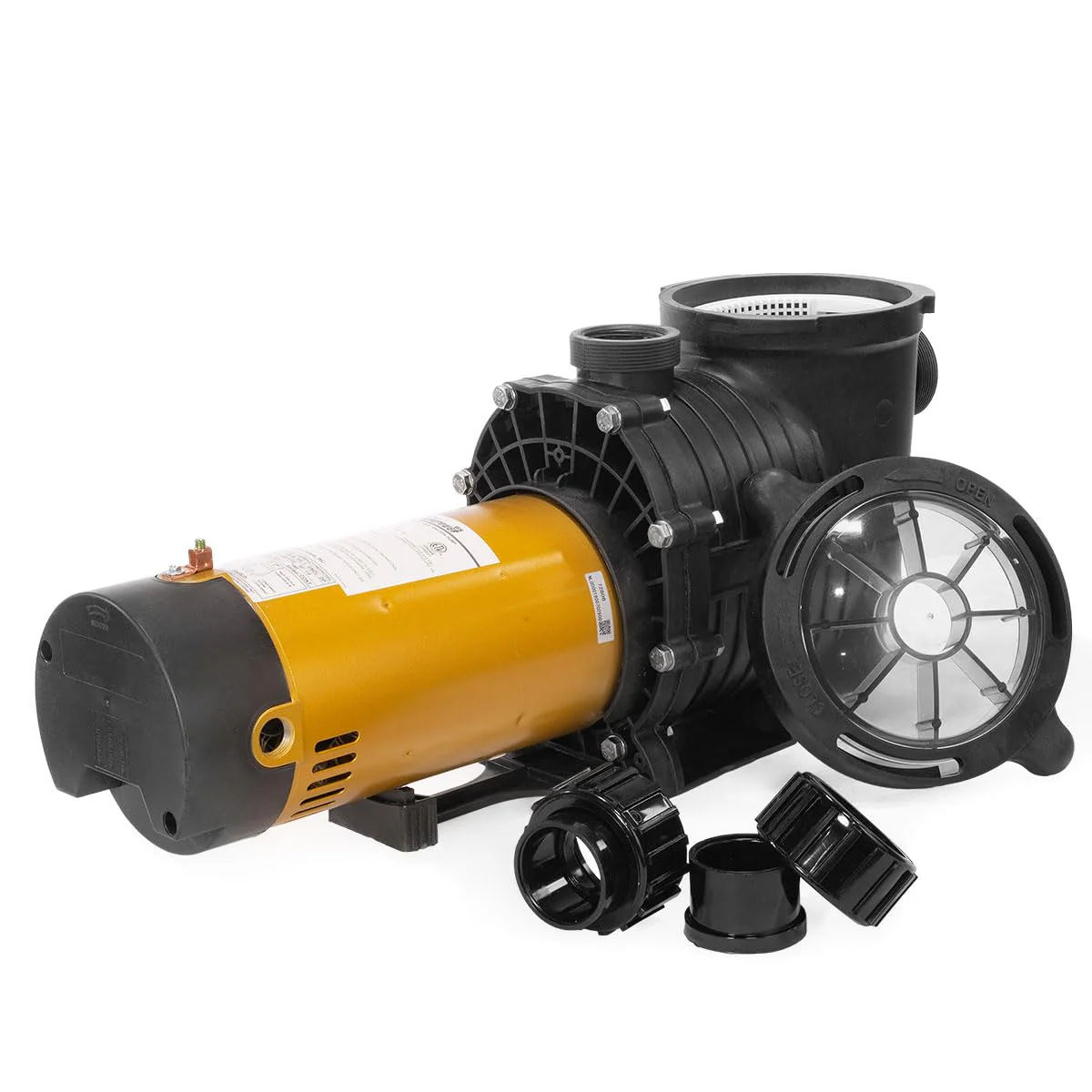 XtremepowerUS In-Ground Swimming Pool Pump Spa 1.75HP Dual Speed High Flow 5,280 GPH 1.5" NPT w/ Slip-On Fitting Included, Filter Basket, 230V - Image 2