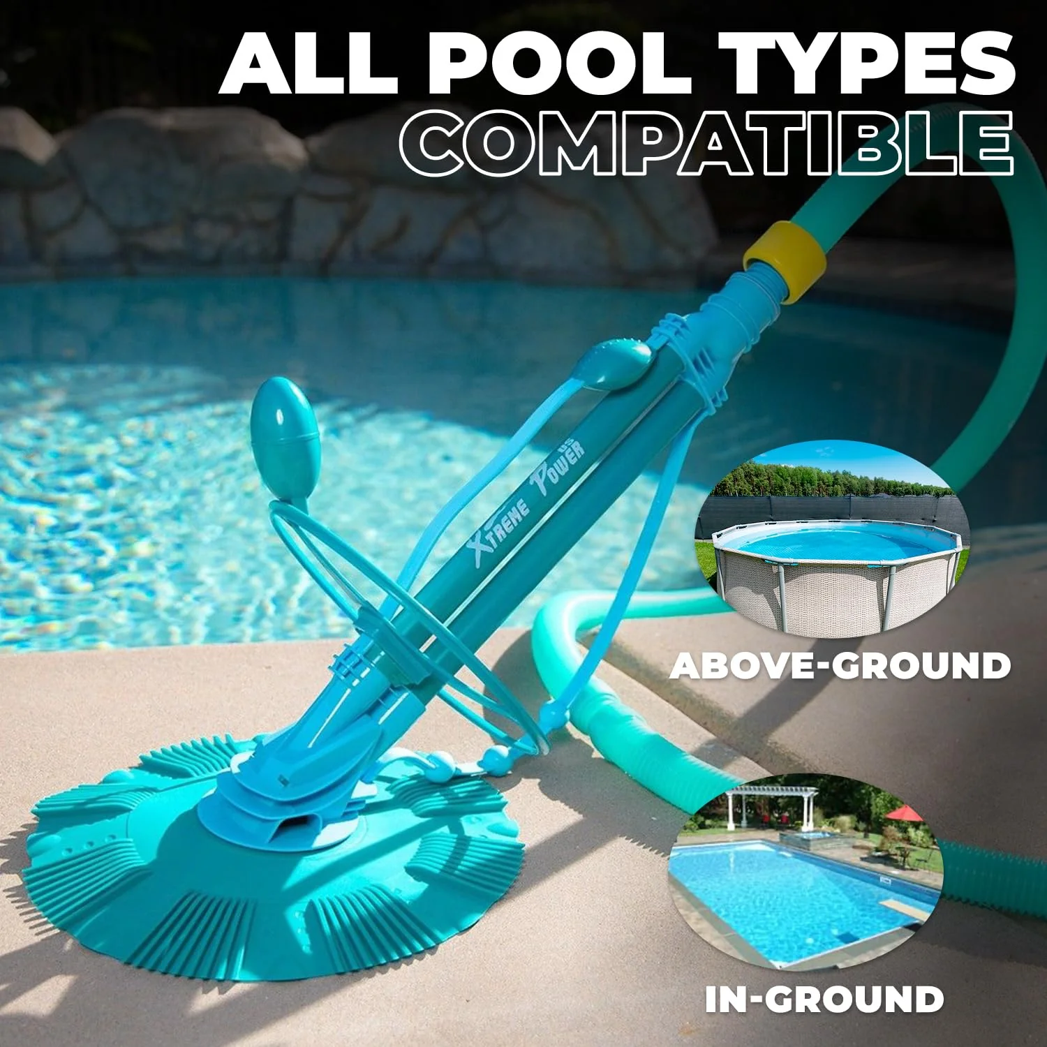 XtremepowerUS Premium Automatic Suction Vacuum-generic Climb Wall Pool Cleaner Sweeper In-Ground Suction Side + Hose Set - Image 6