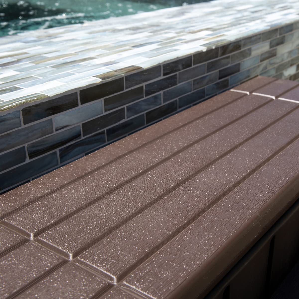 XtremepowerUS Universal 2 Slip-Resistant Spa & Hot Tub Step Outdoor Indoor Stool Pool Ladder Compartment Spa Step 36" Inches Long with Storage, Brown/Black - Image 3